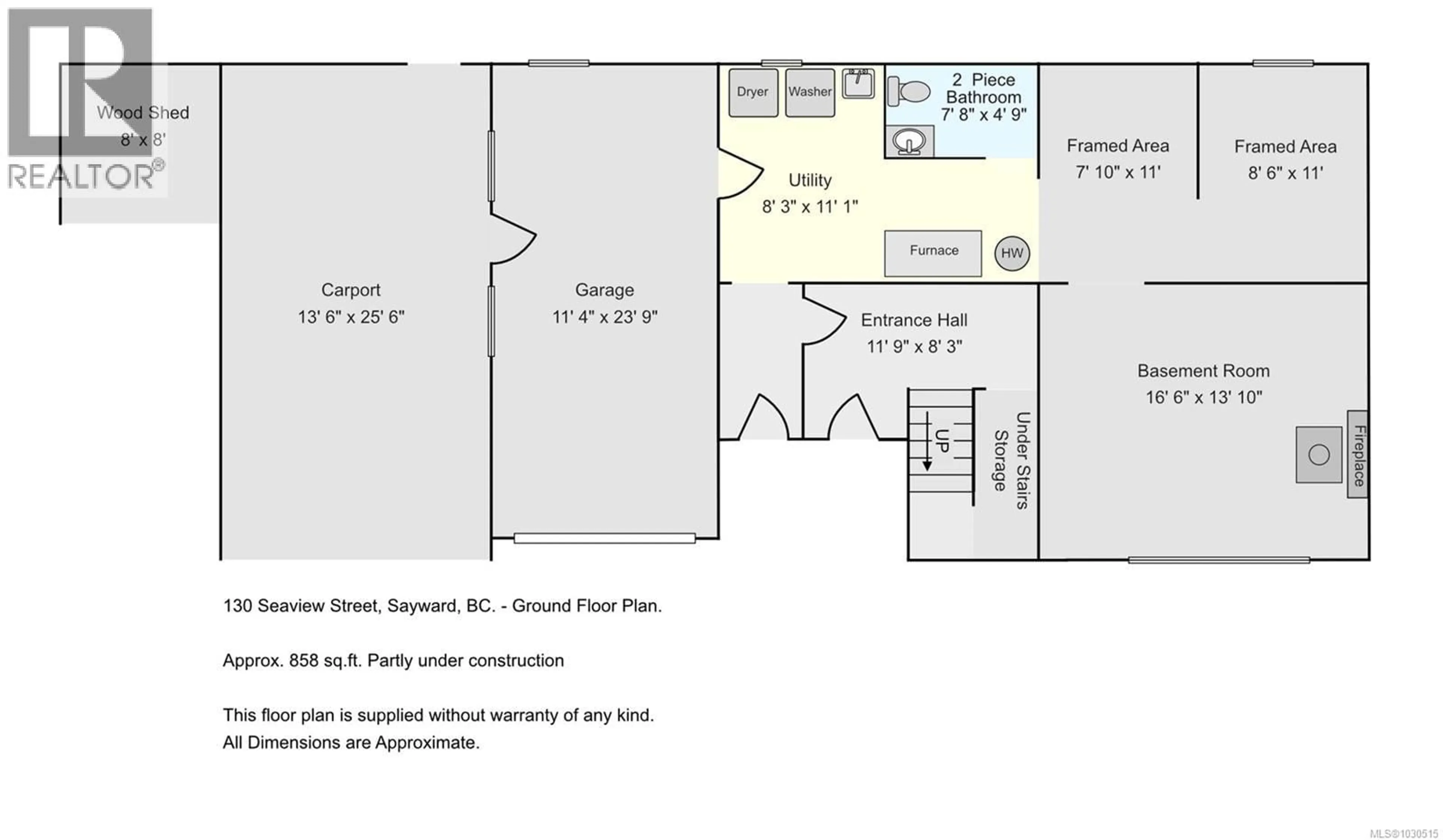 Floor plan for 130 SEAVIEW STREET, Sayward British Columbia V0P1R0