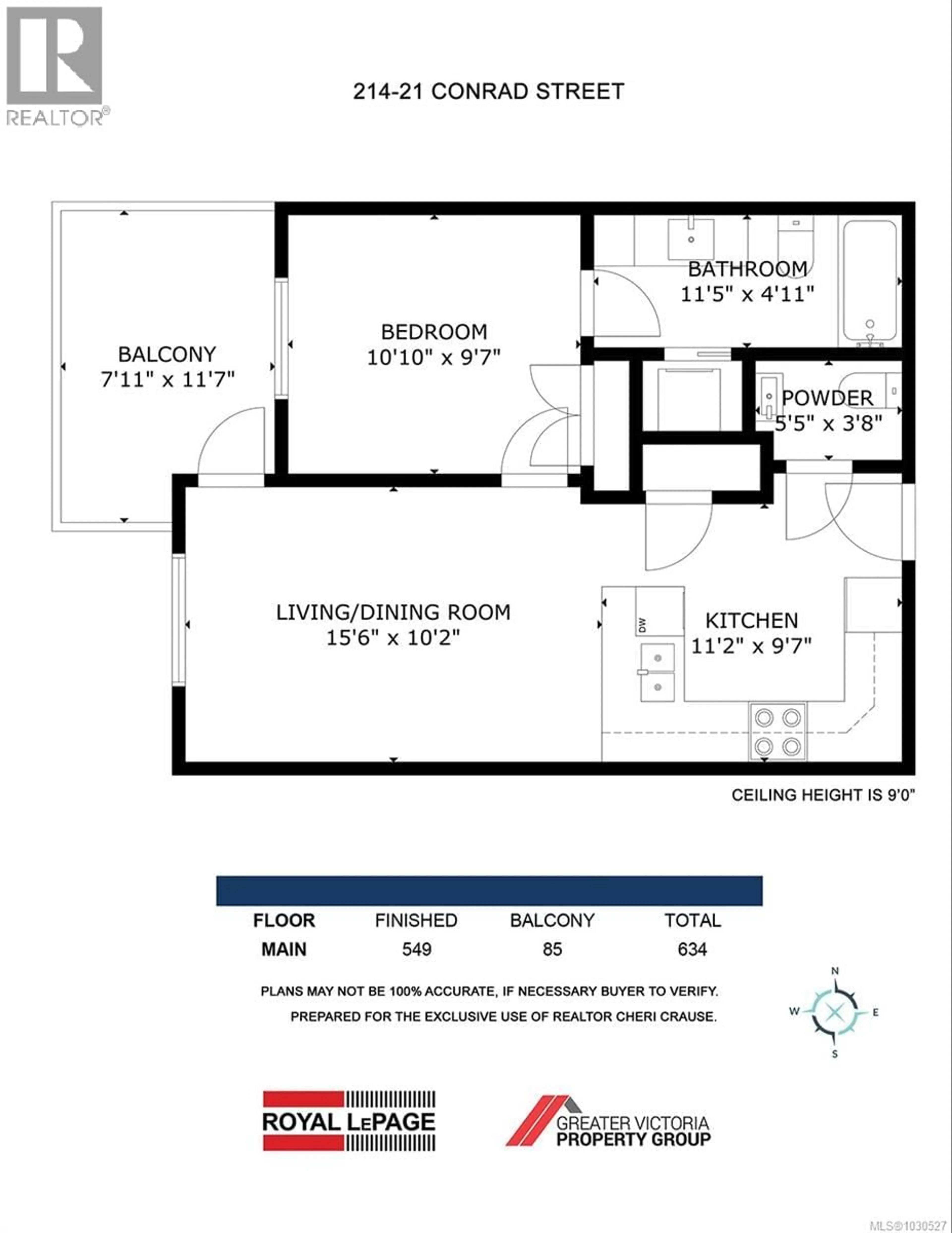 Floor plan for 214 - 21 CONARD STREET, View Royal British Columbia V8Z0C4