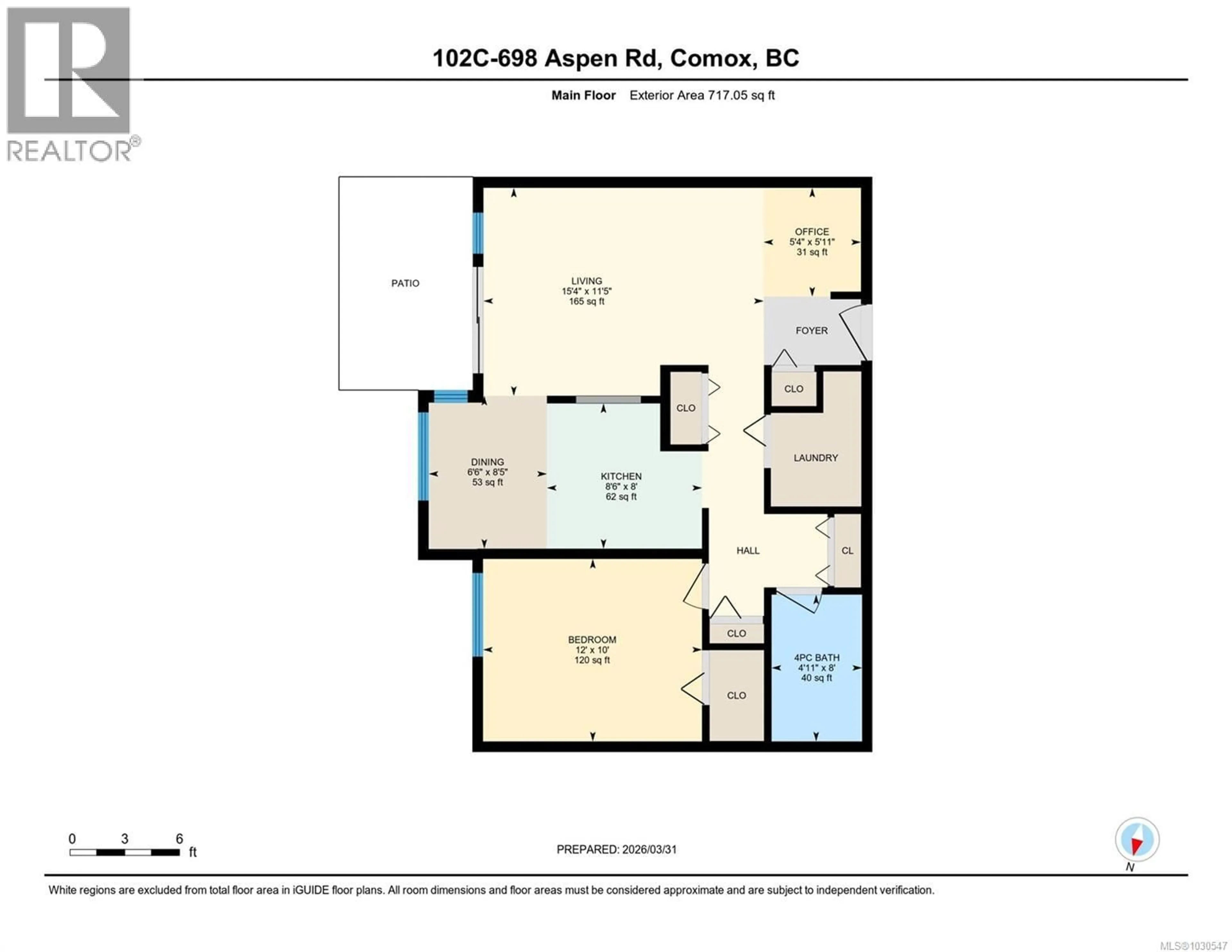Floor plan for 102C - 698 ASPEN ROAD, Comox British Columbia V9M3S9