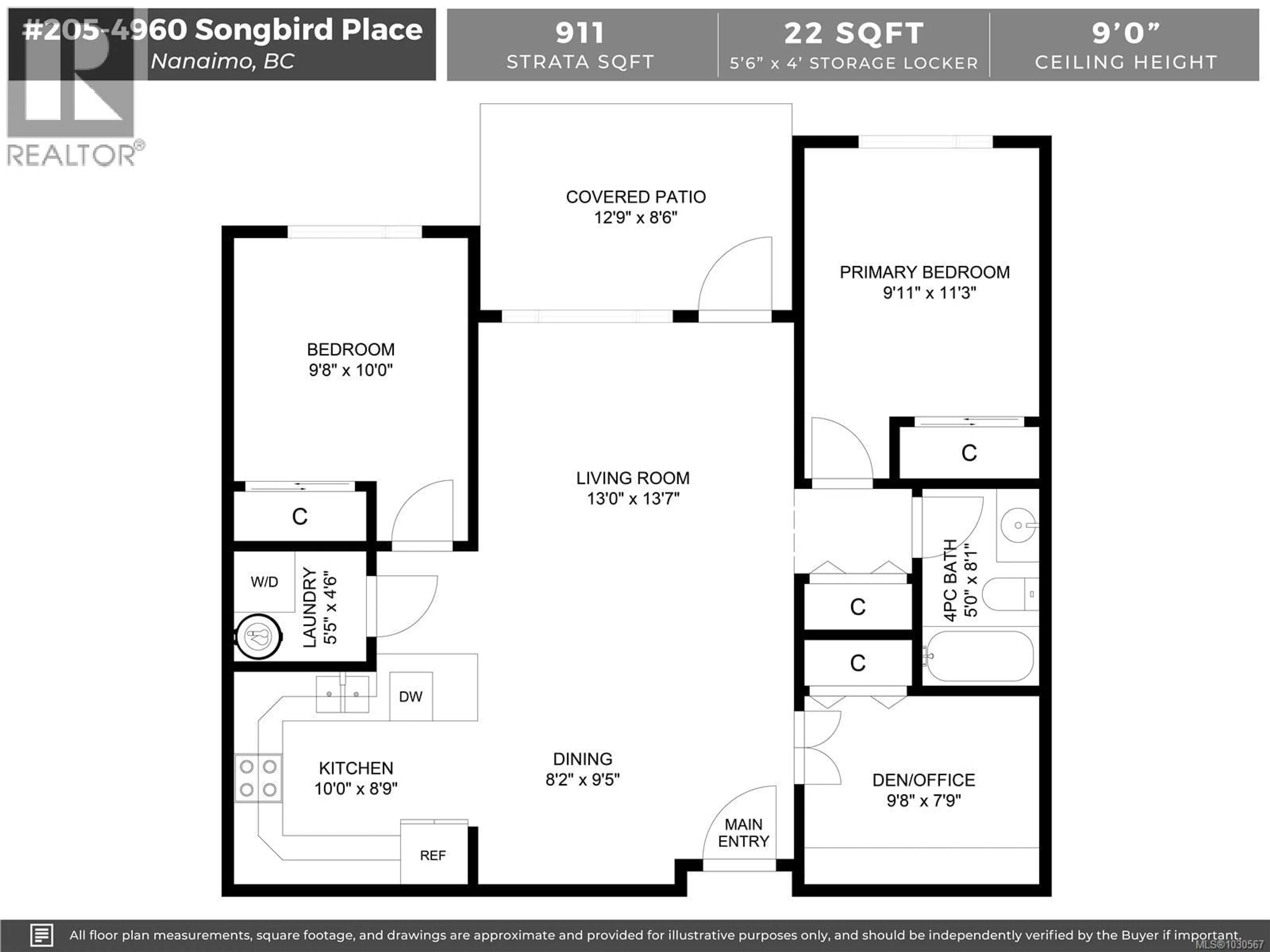 Floor plan for 205 - 4960 SONGBIRD PLACE, Nanaimo British Columbia V9T0H7