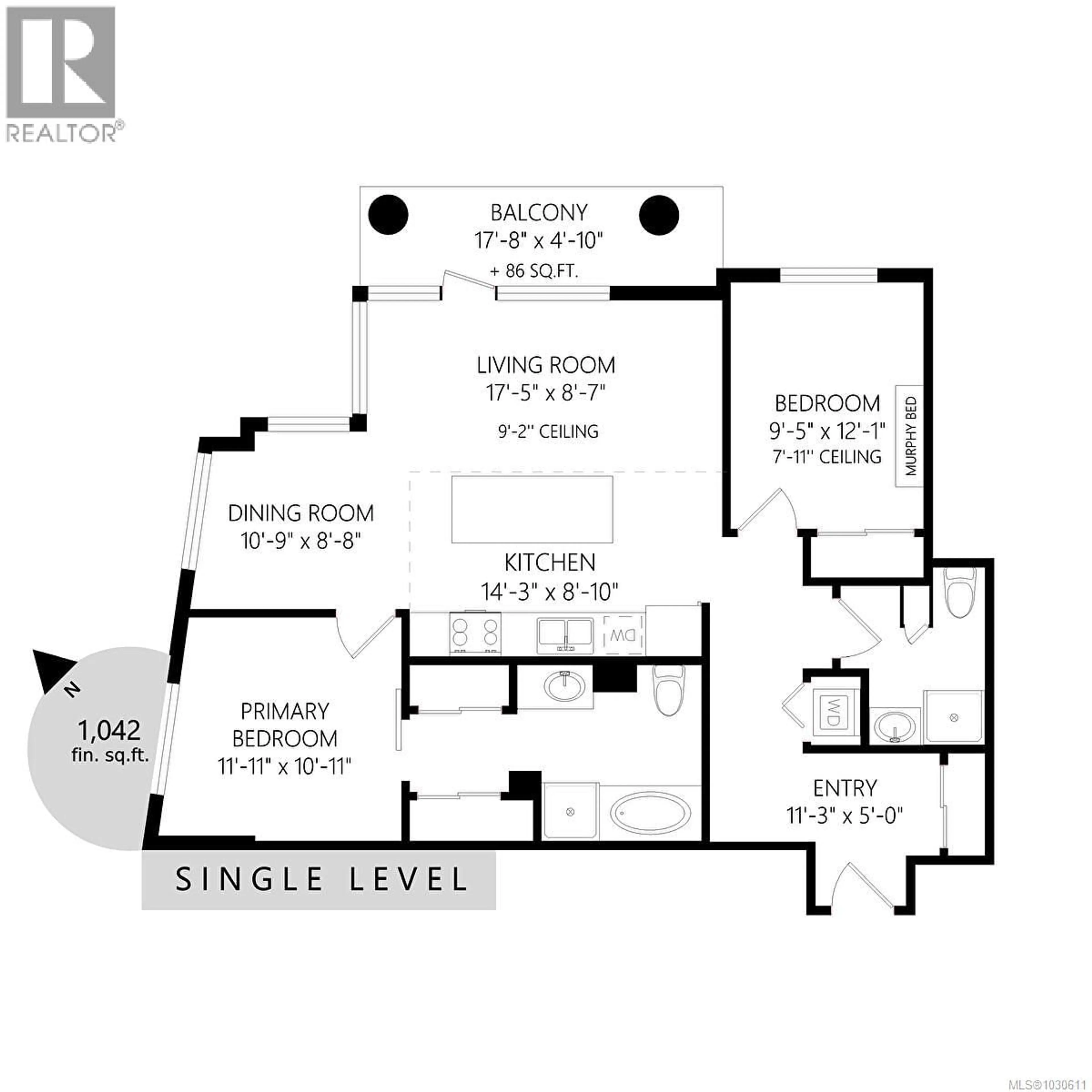 Floor plan for 203 - 379 TYEE ROAD, Victoria British Columbia V9A0B4