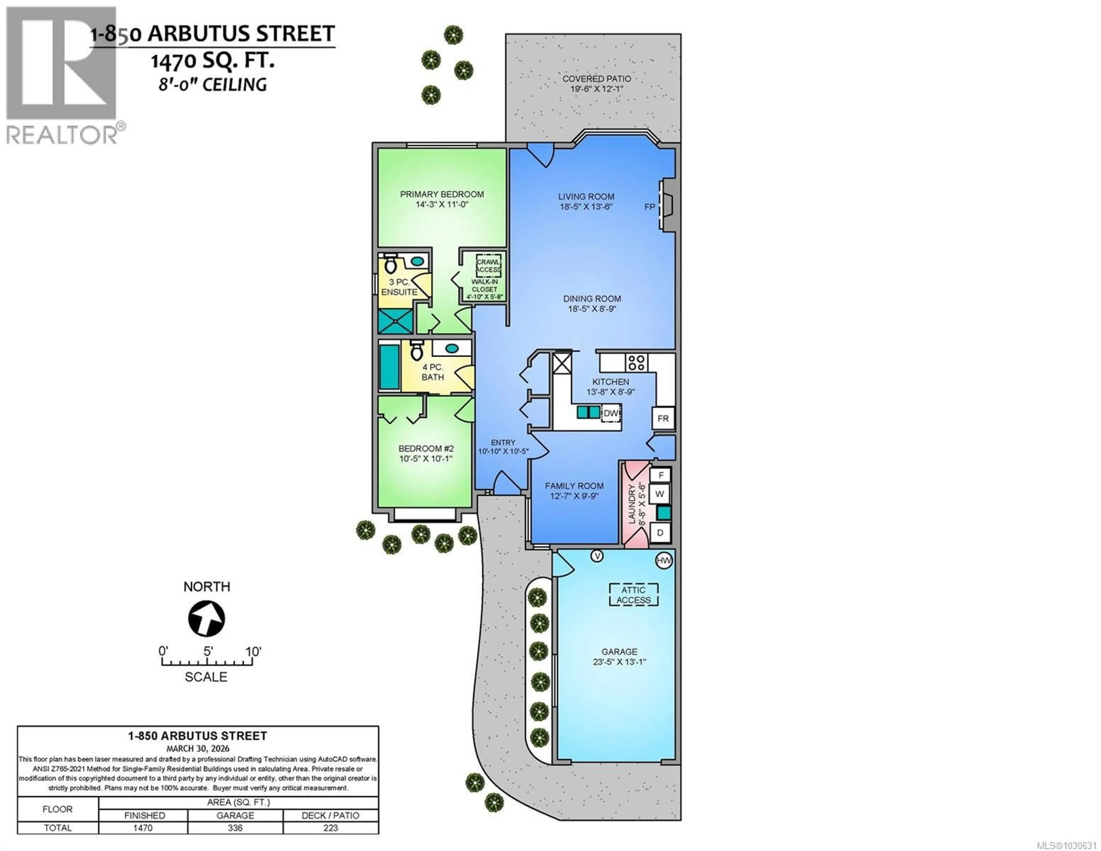 Floor plan for 1 - 850 ARBUTUS STREET, Qualicum Beach British Columbia V9K2M7