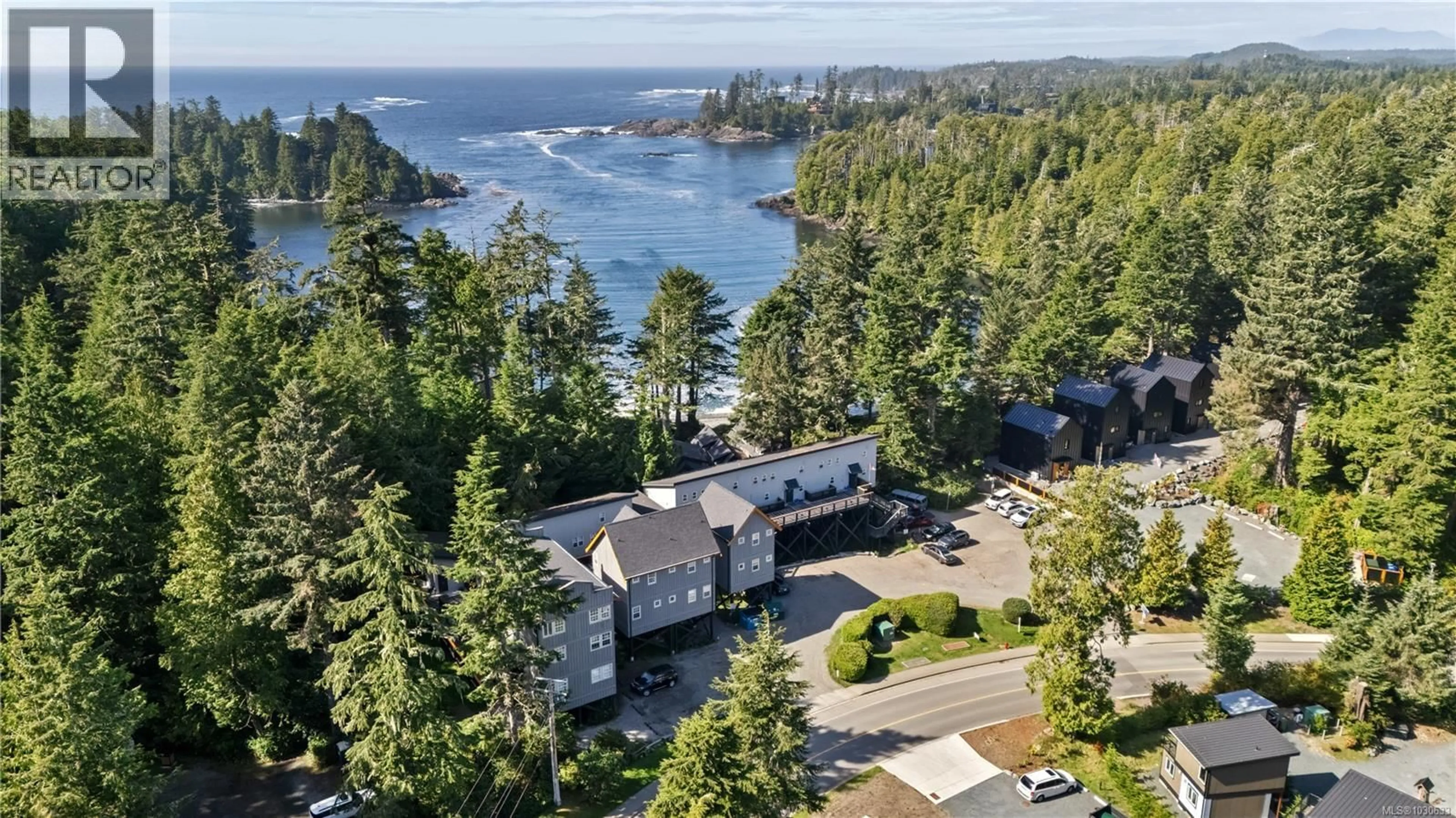 A pic from outside/outdoor area/front of a property/back of a property/a pic from drone, water/lake/river/ocean view for 19 - 1002 PENINSULA ROAD, Ucluelet British Columbia V0R3A0