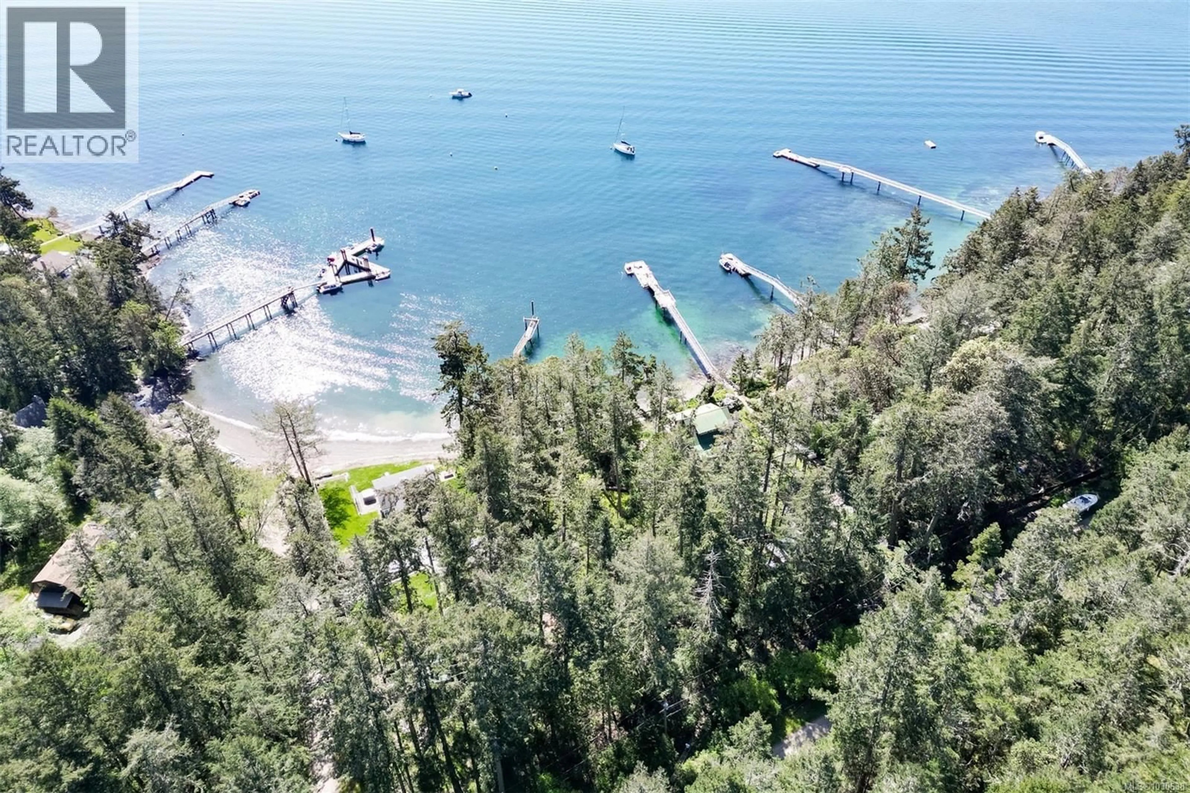 A pic from outside/outdoor area/front of a property/back of a property/a pic from drone, water/lake/river/ocean view for 4 MCKENZIE CRESCENT, Piers Island British Columbia V8L5Y7
