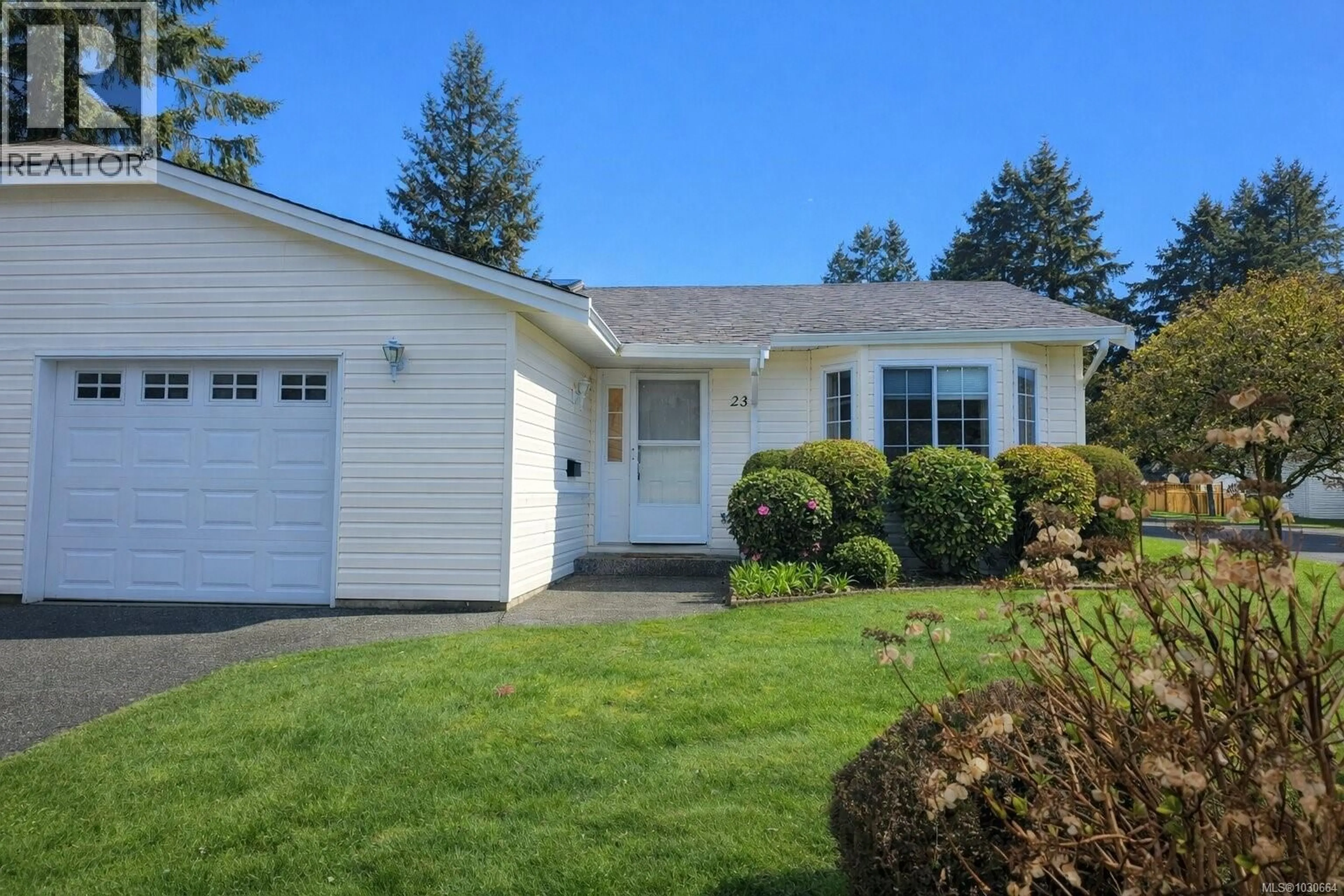 Home with vinyl exterior material, street for 23 - 2465 ORIOLE DRIVE, Nanaimo British Columbia V9T3P2