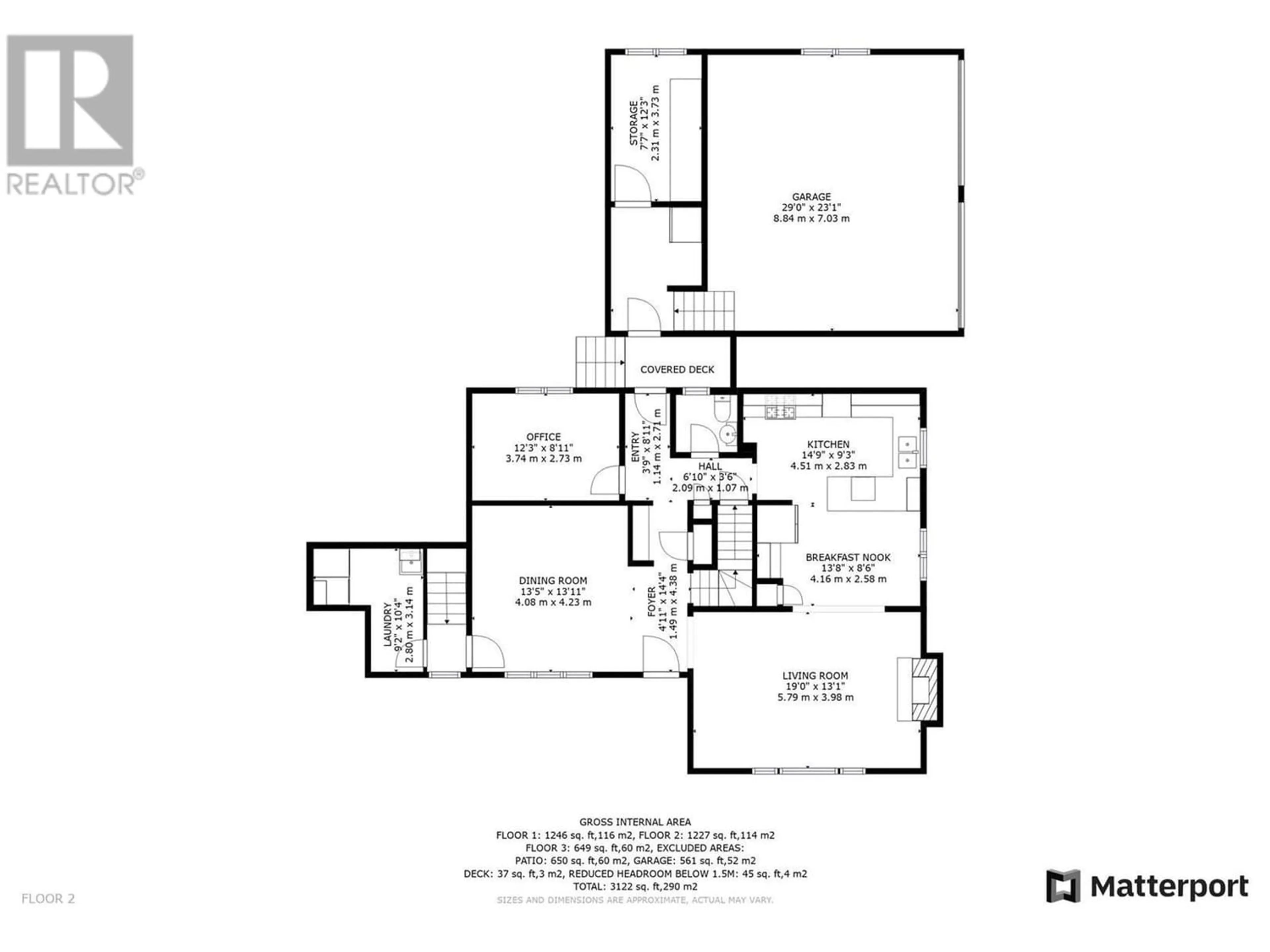 Floor plan for 1927 Knox Crescent, Kelowna British Columbia V1Y1K9