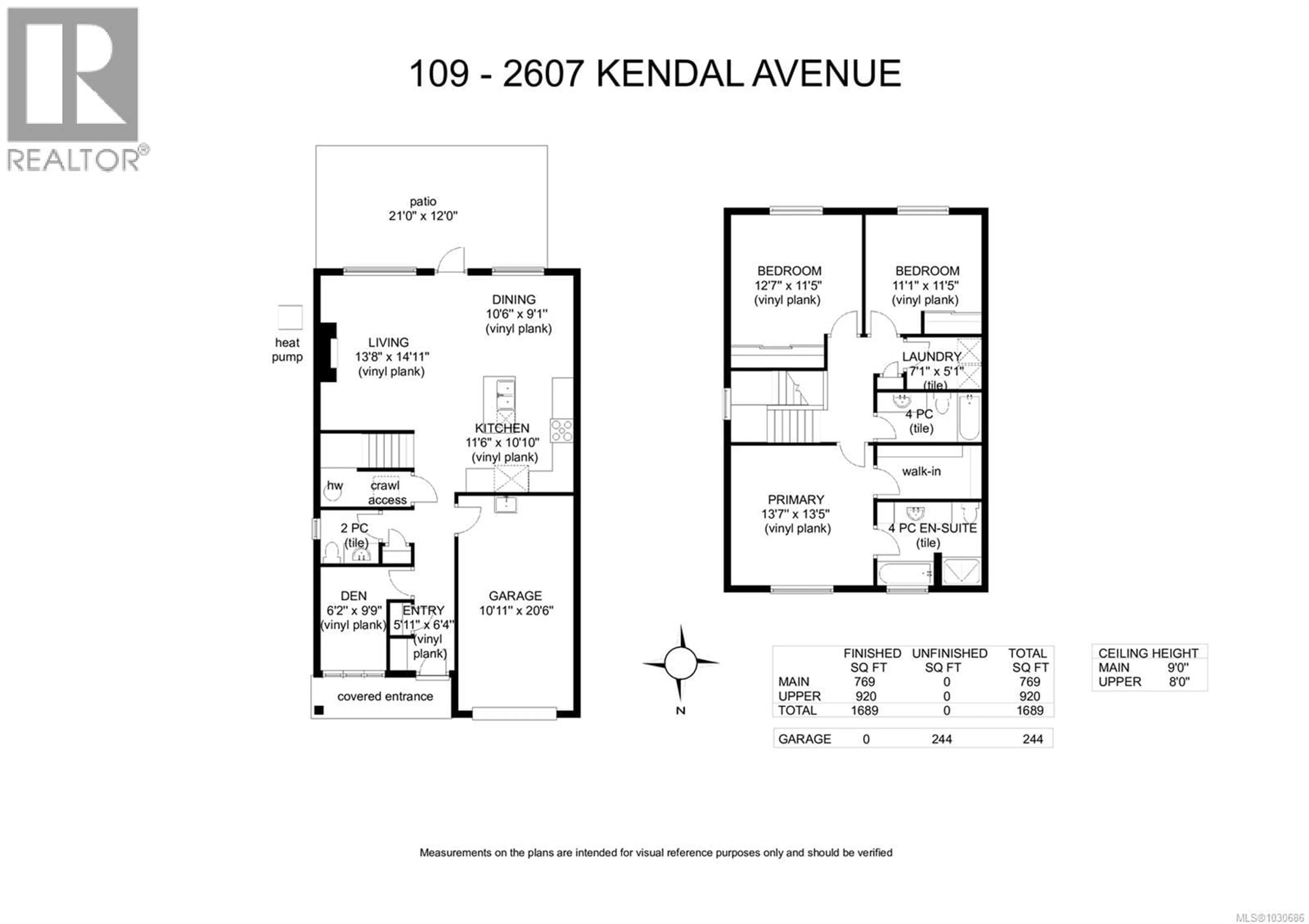 Floor plan for 109 - 2607 KENDAL AVENUE, Cumberland British Columbia V0R1S0