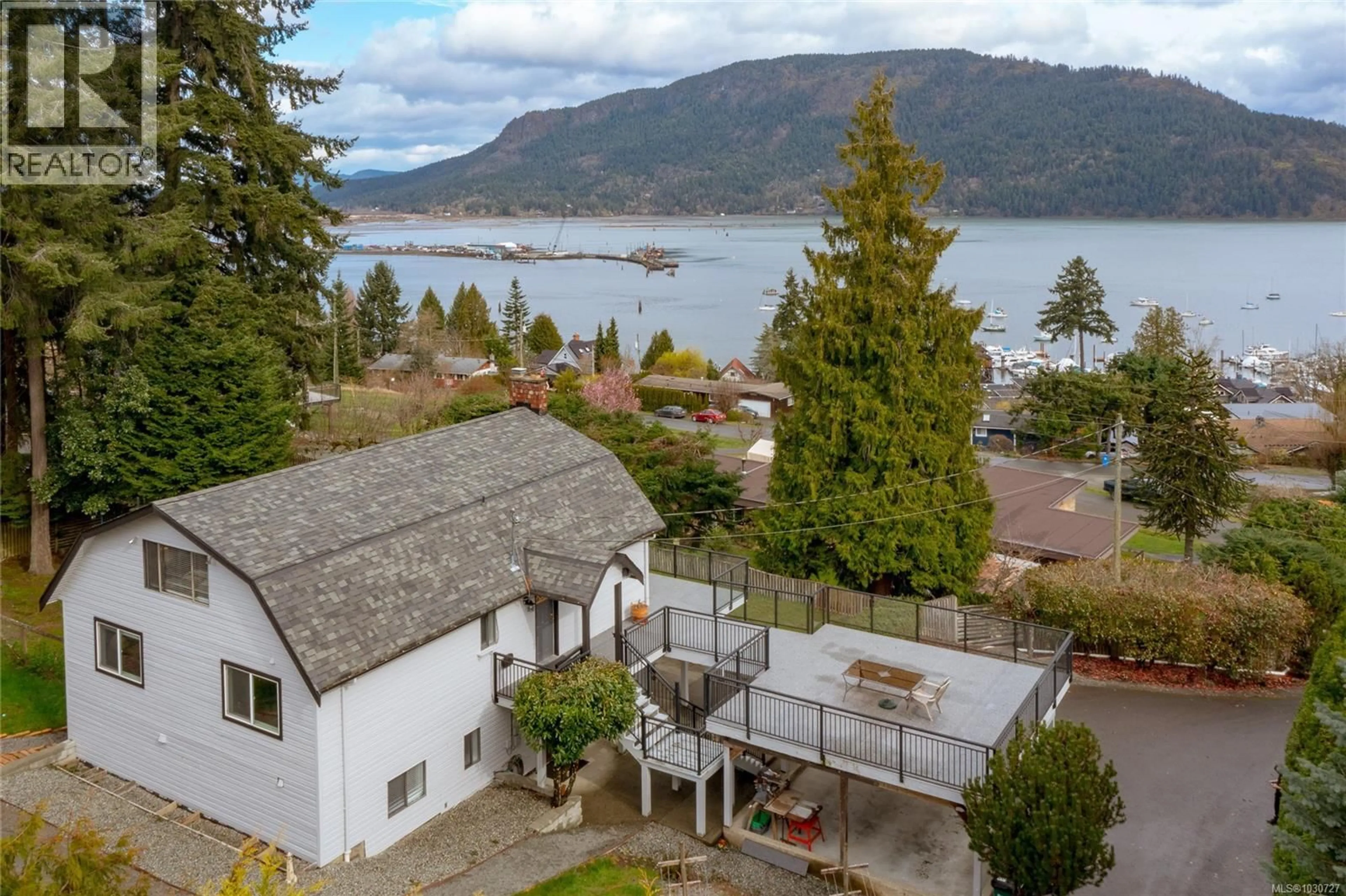 A pic from outside/outdoor area/front of a property/back of a property/a pic from drone, water/lake/river/ocean view for 1766 PRITCHARD ROAD, Cowichan Bay British Columbia V0R1N1