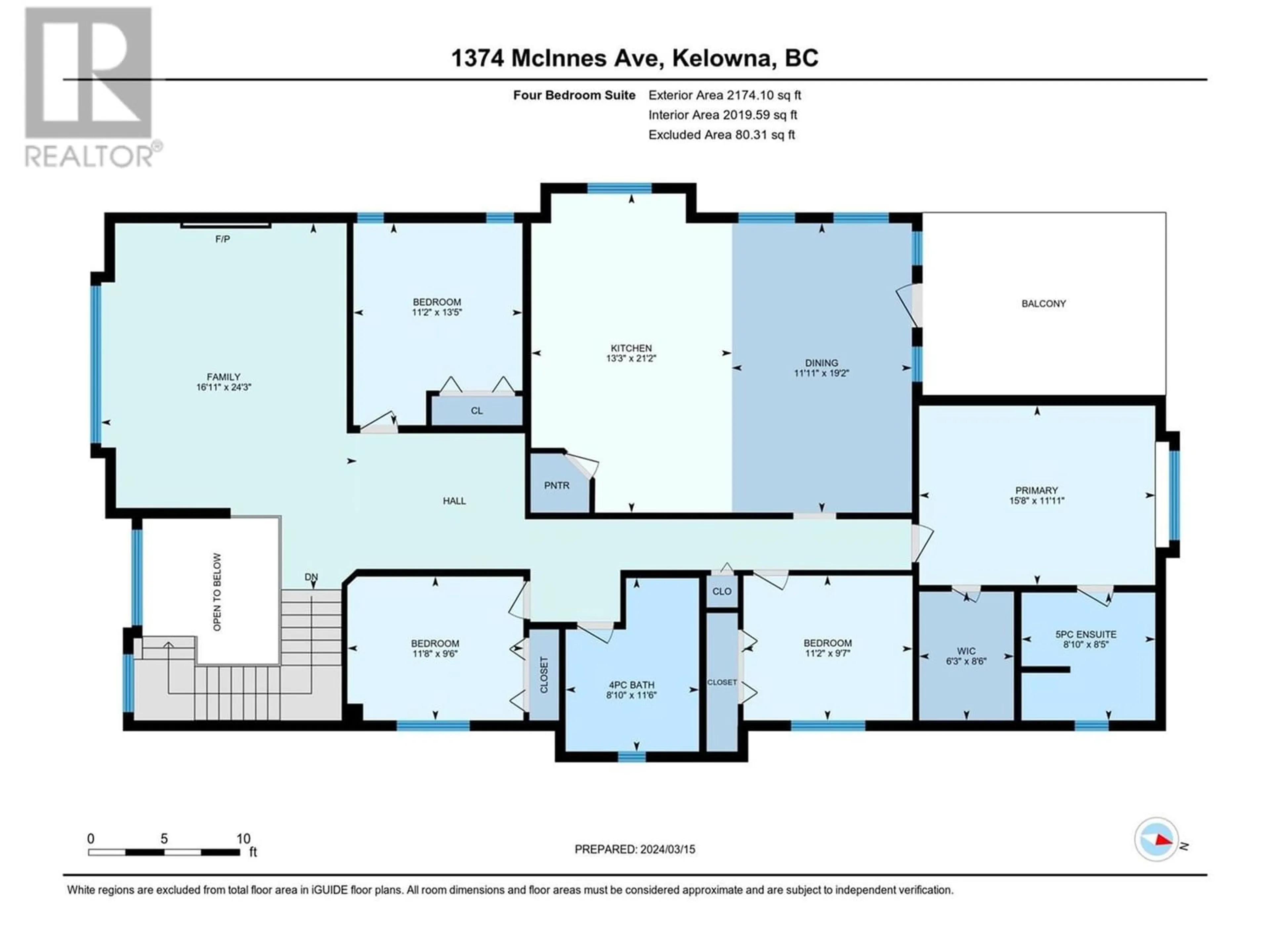 Floor plan for 1374 McInnes Avenue, Kelowna British Columbia V1Y5V9