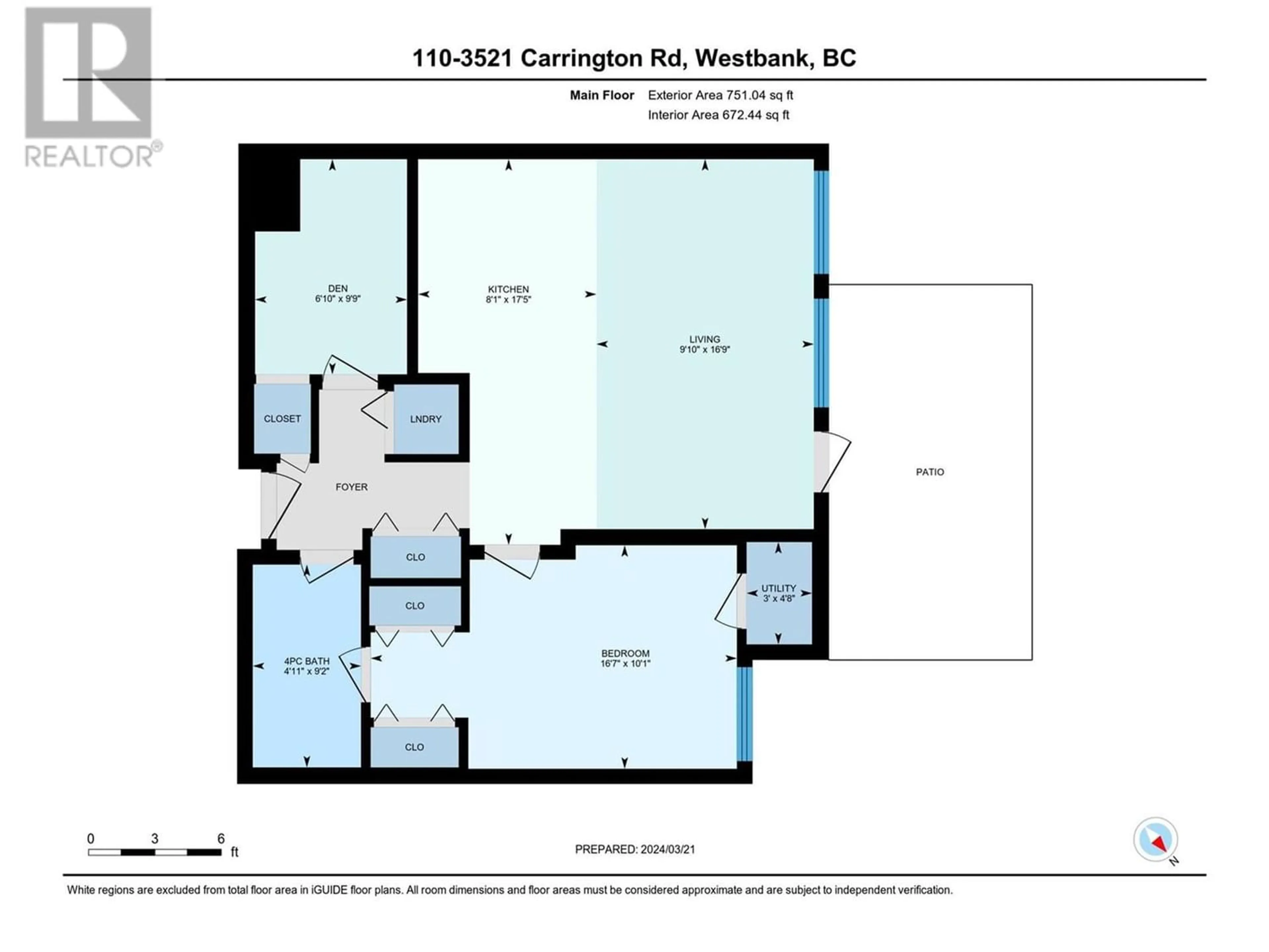 Floor plan for 3521 Carrington Road Unit# 110, Westbank British Columbia V4T2Z8