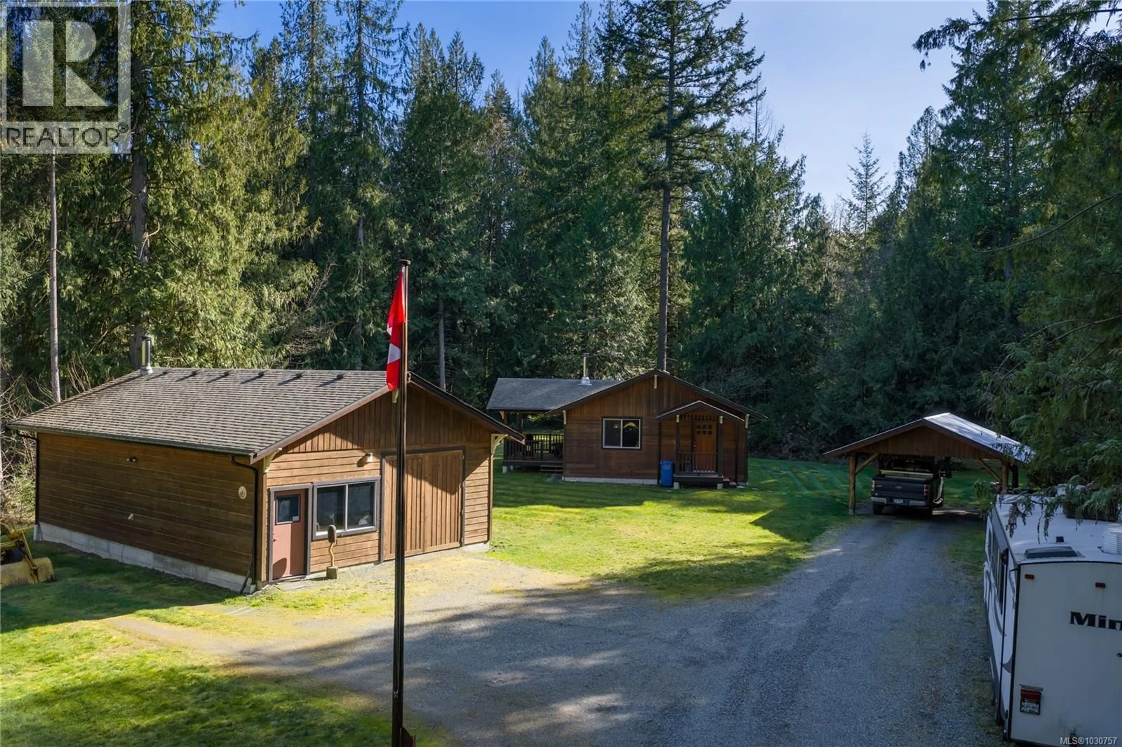 A pic from outside/outdoor area/front of a property/back of a property/a pic from drone, forest/trees view for 13475 CEDAR ROAD, Ladysmith British Columbia V9G1H5