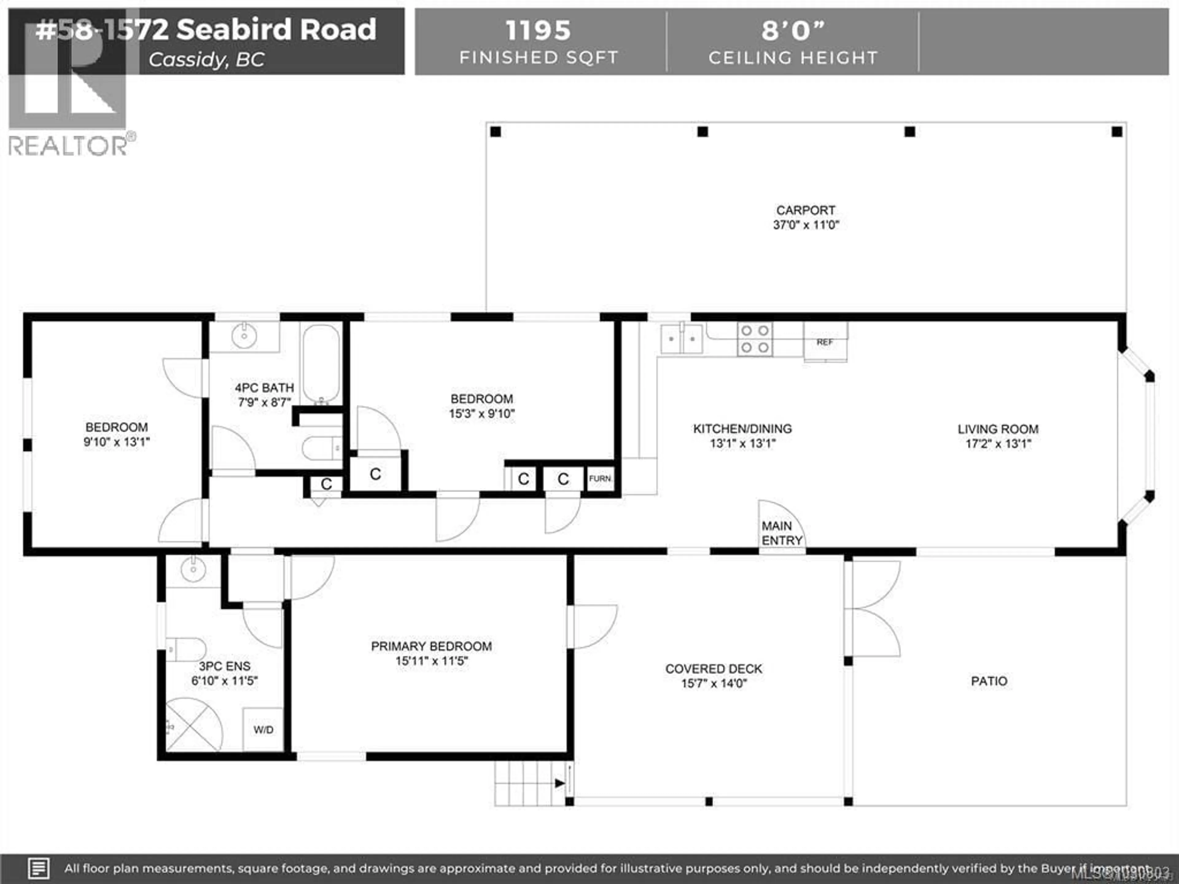 Floor plan for 58 - 1572 SEABIRD ROAD, Cassidy British Columbia V9G1L3