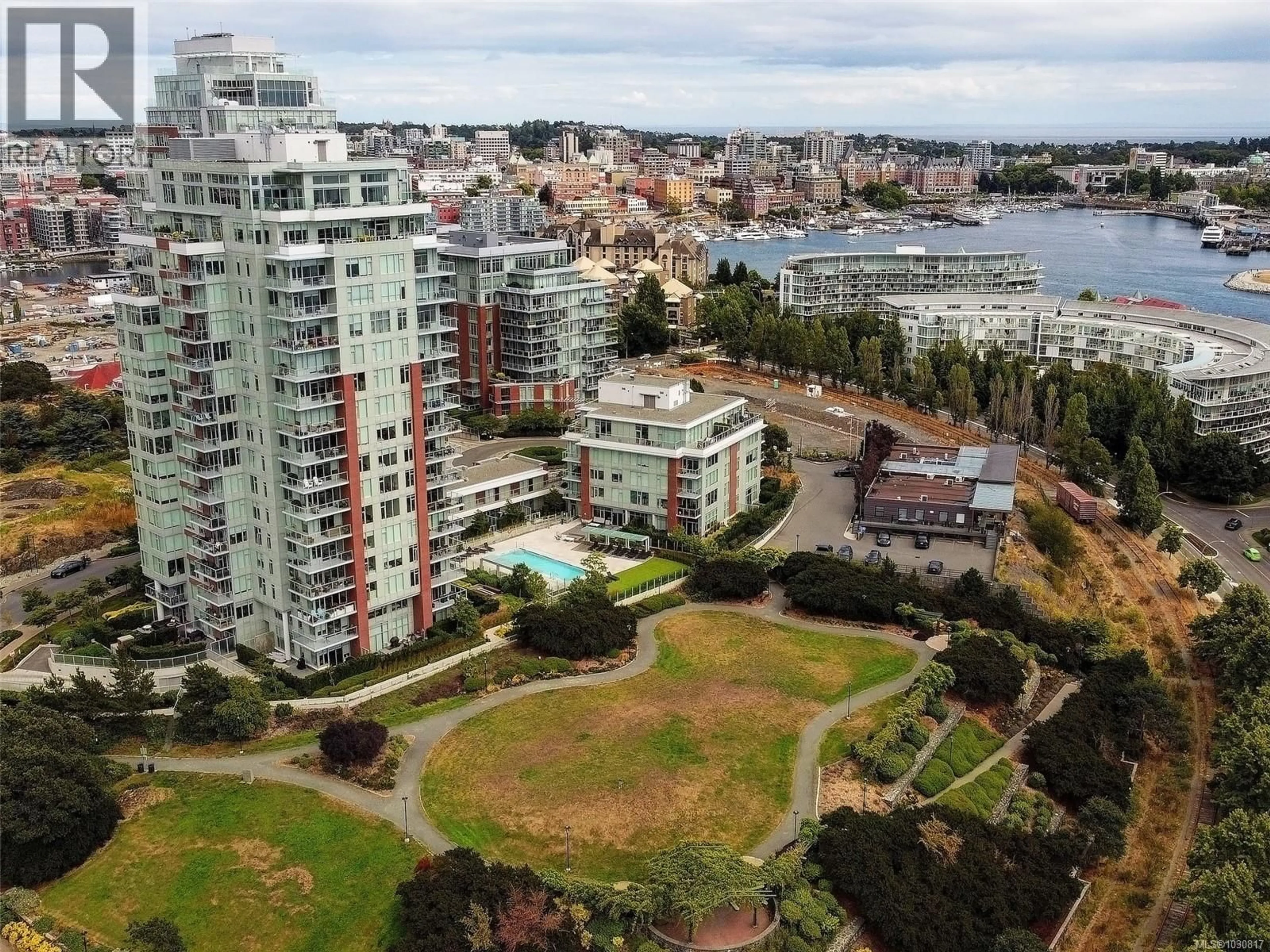 A pic from outside/outdoor area/front of a property/back of a property/a pic from drone, city buildings view from balcony for 807 - 60 SAGHALIE ROAD, Victoria British Columbia V9A0H1