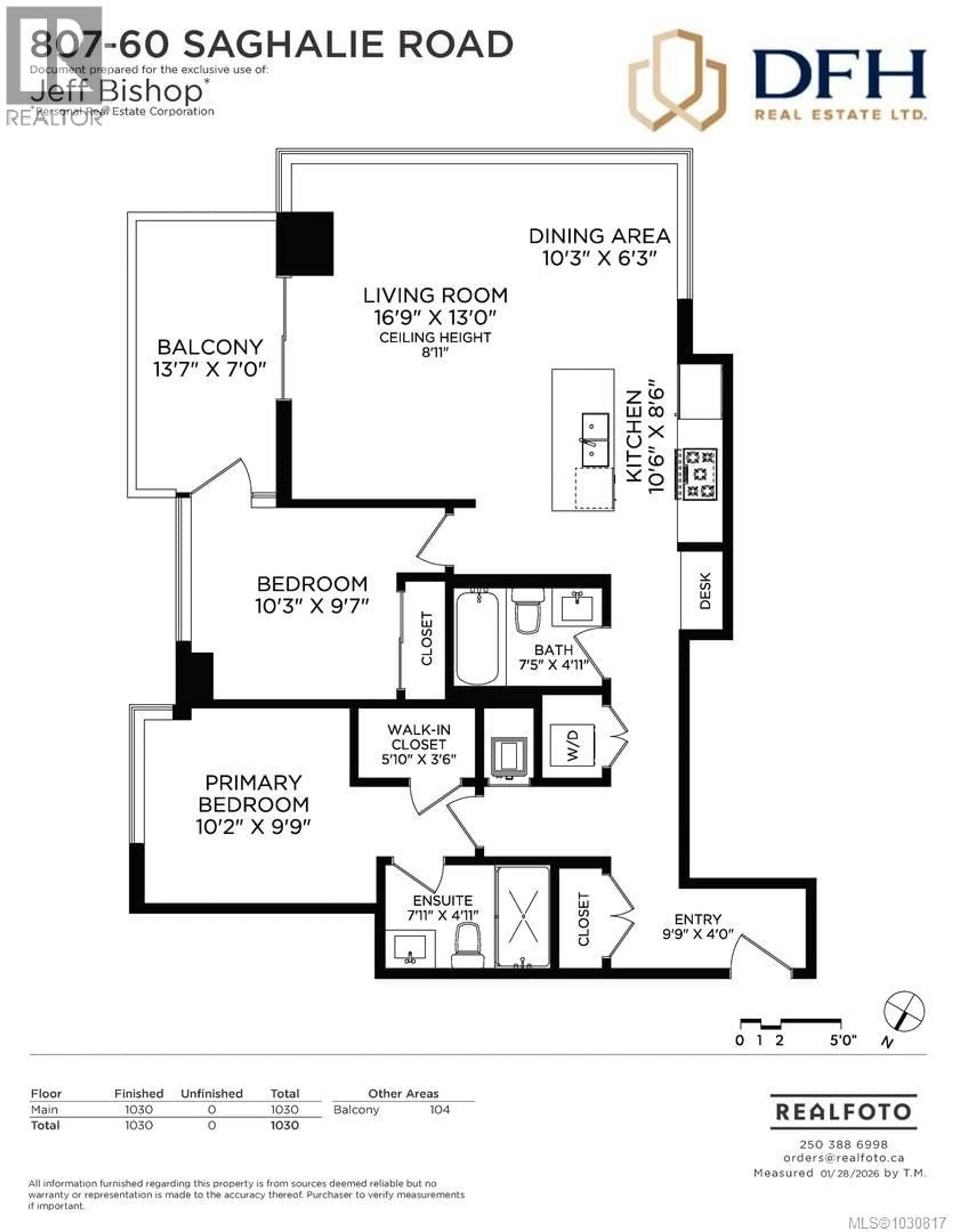 Floor plan for 807 - 60 SAGHALIE ROAD, Victoria British Columbia V9A0H1