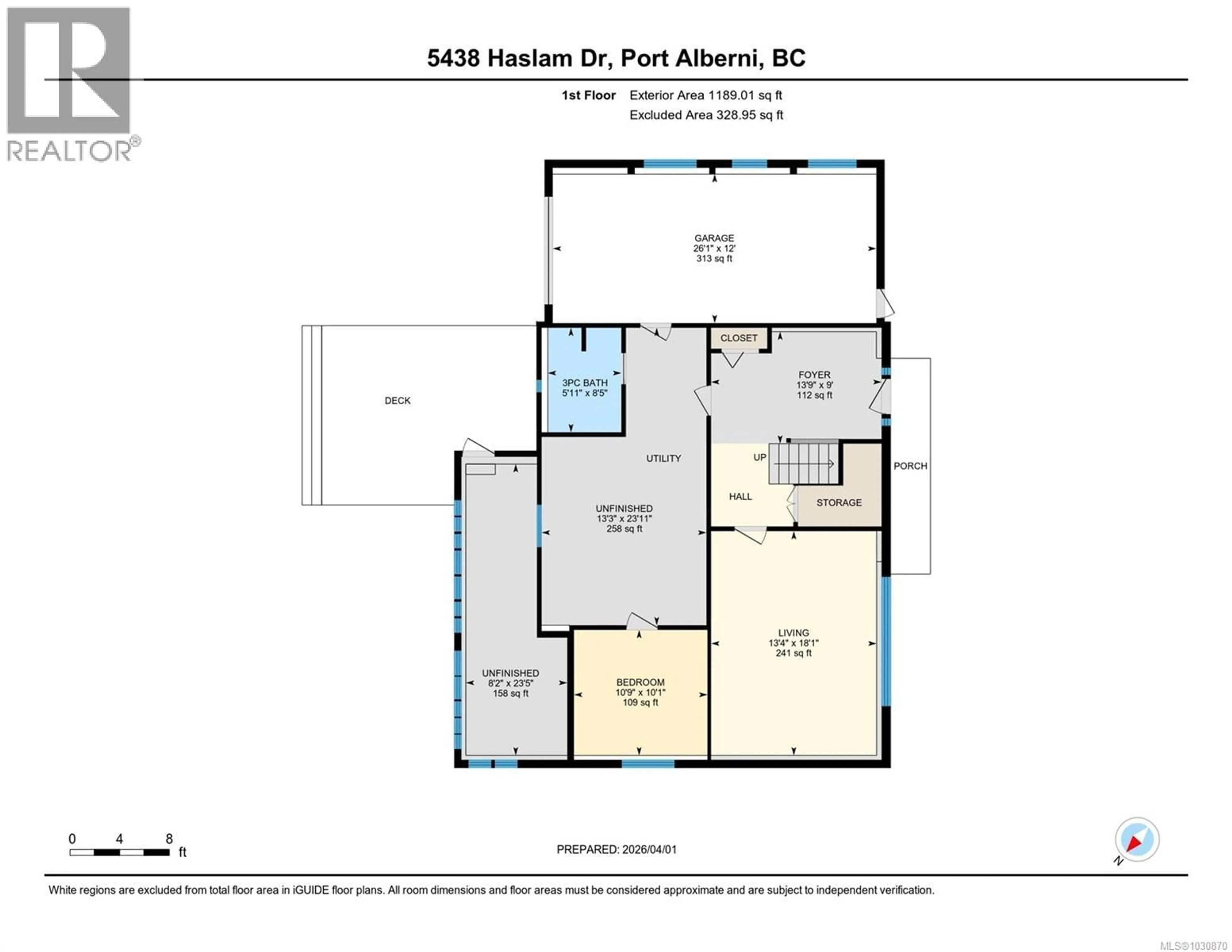 Floor plan for 5438 HASLAM DRIVE, Port Alberni British Columbia V9Y7Y8
