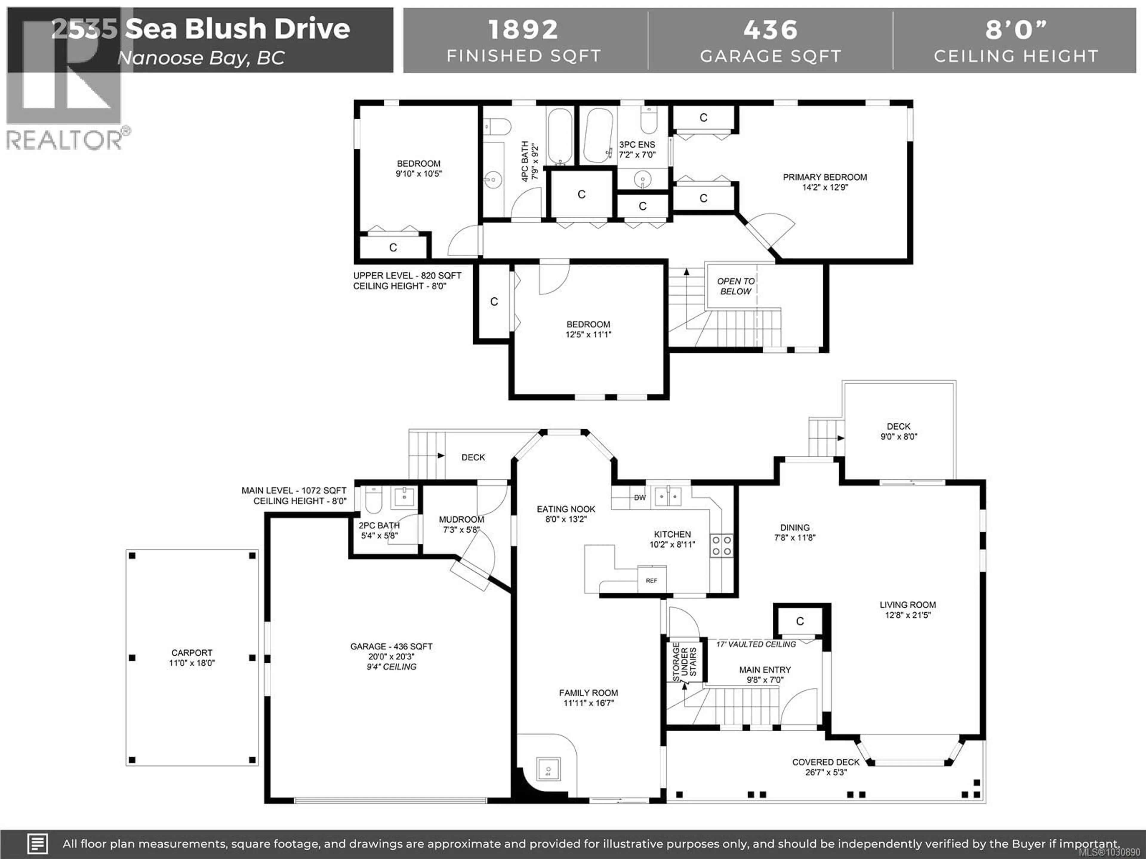 Floor plan for 2535 SEA BLUSH DRIVE, Nanoose Bay British Columbia V9P9E4