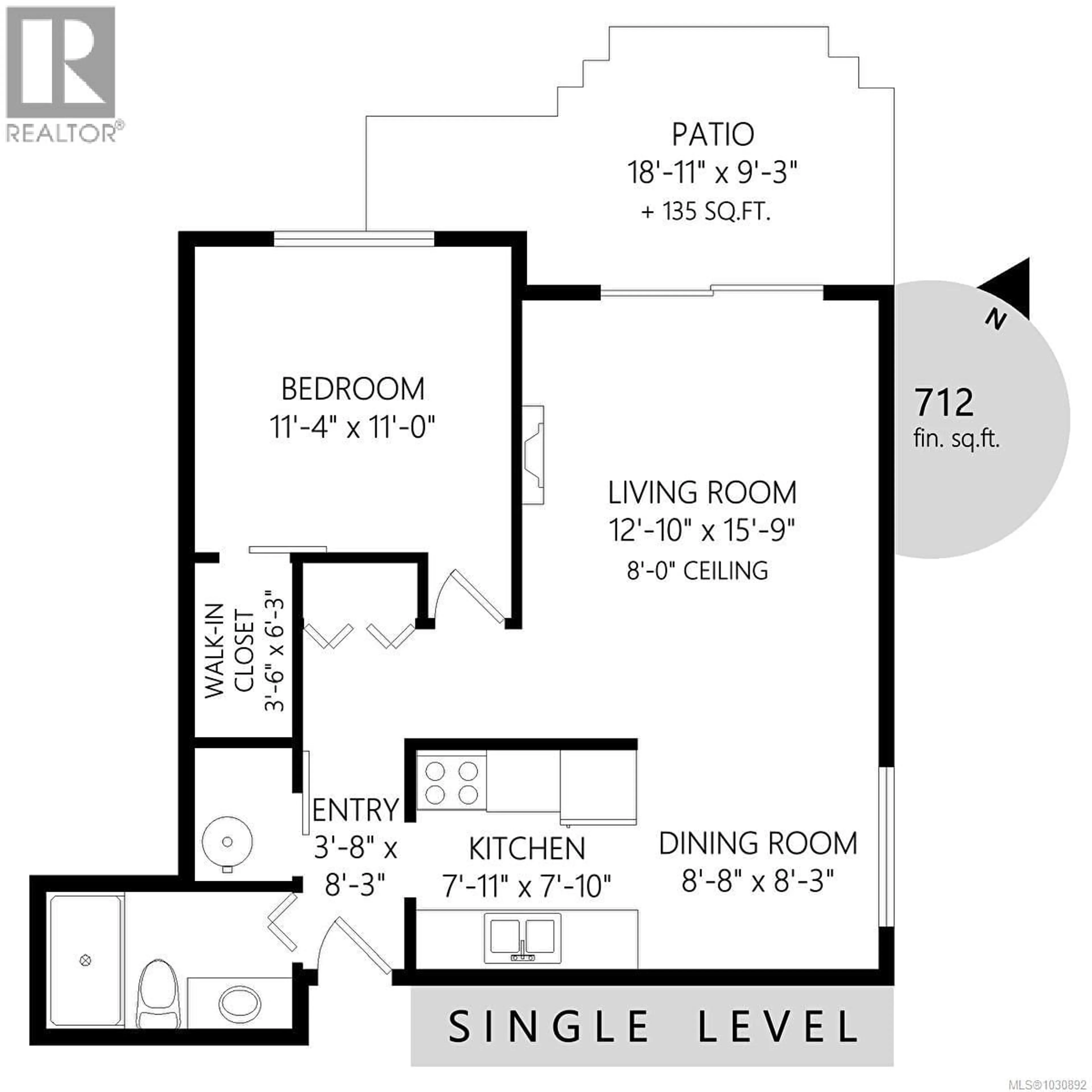 Floor plan for 101 - 2427 AMHERST AVENUE, Sidney British Columbia V8L2H1
