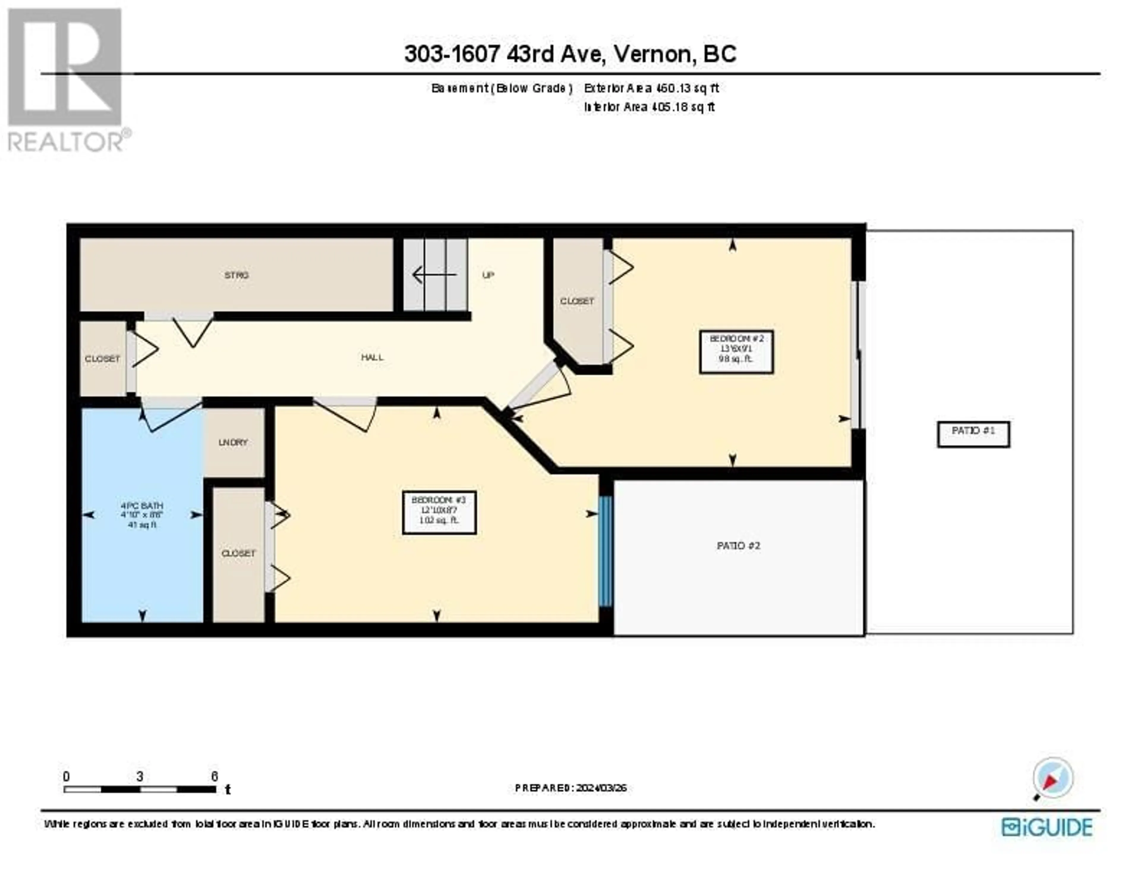 Floor plan for 1607 43 Avenue Unit# 303, Vernon British Columbia V1T9R9