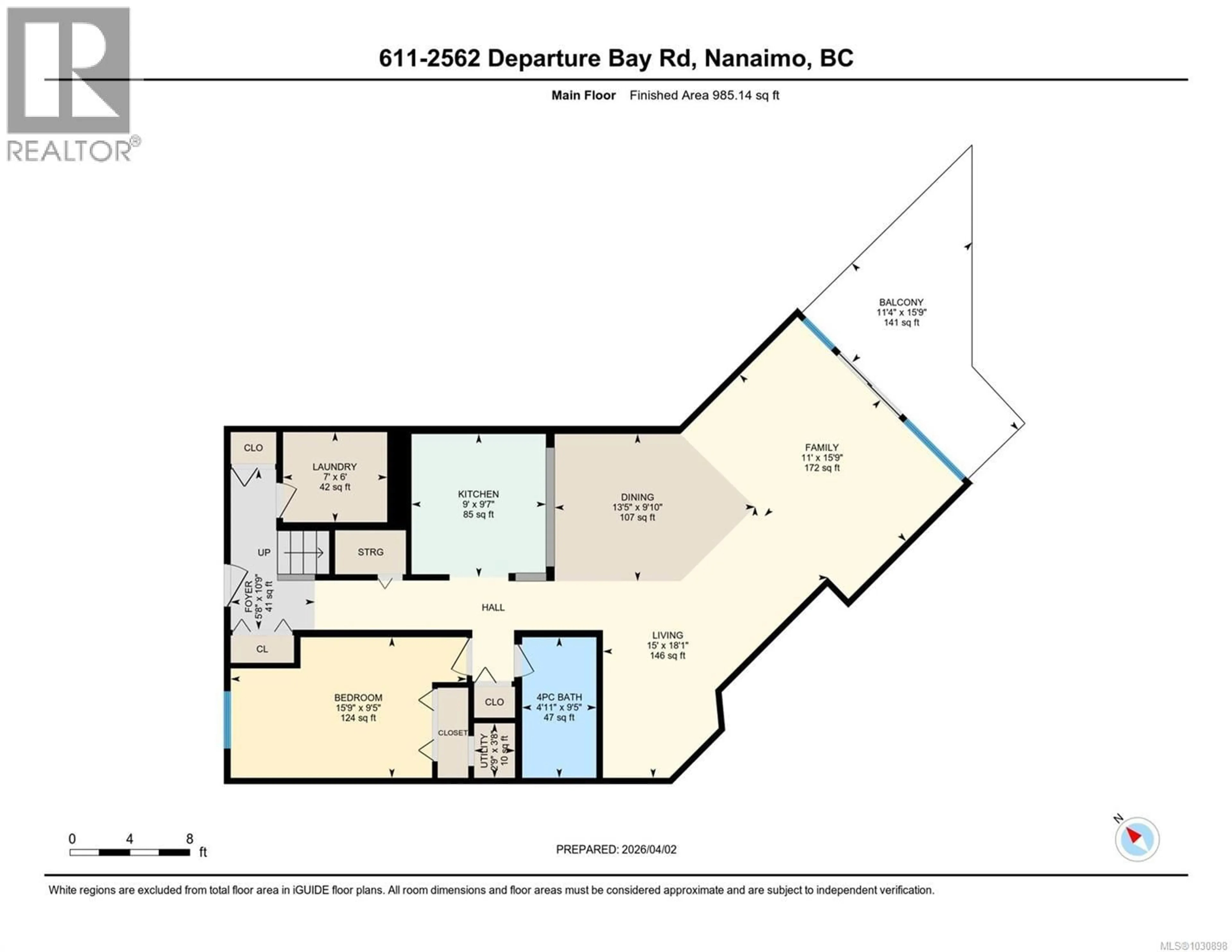 Floor plan for 611 - 2562 DEPARTURE BAY ROAD, Nanaimo British Columbia V9S5P1