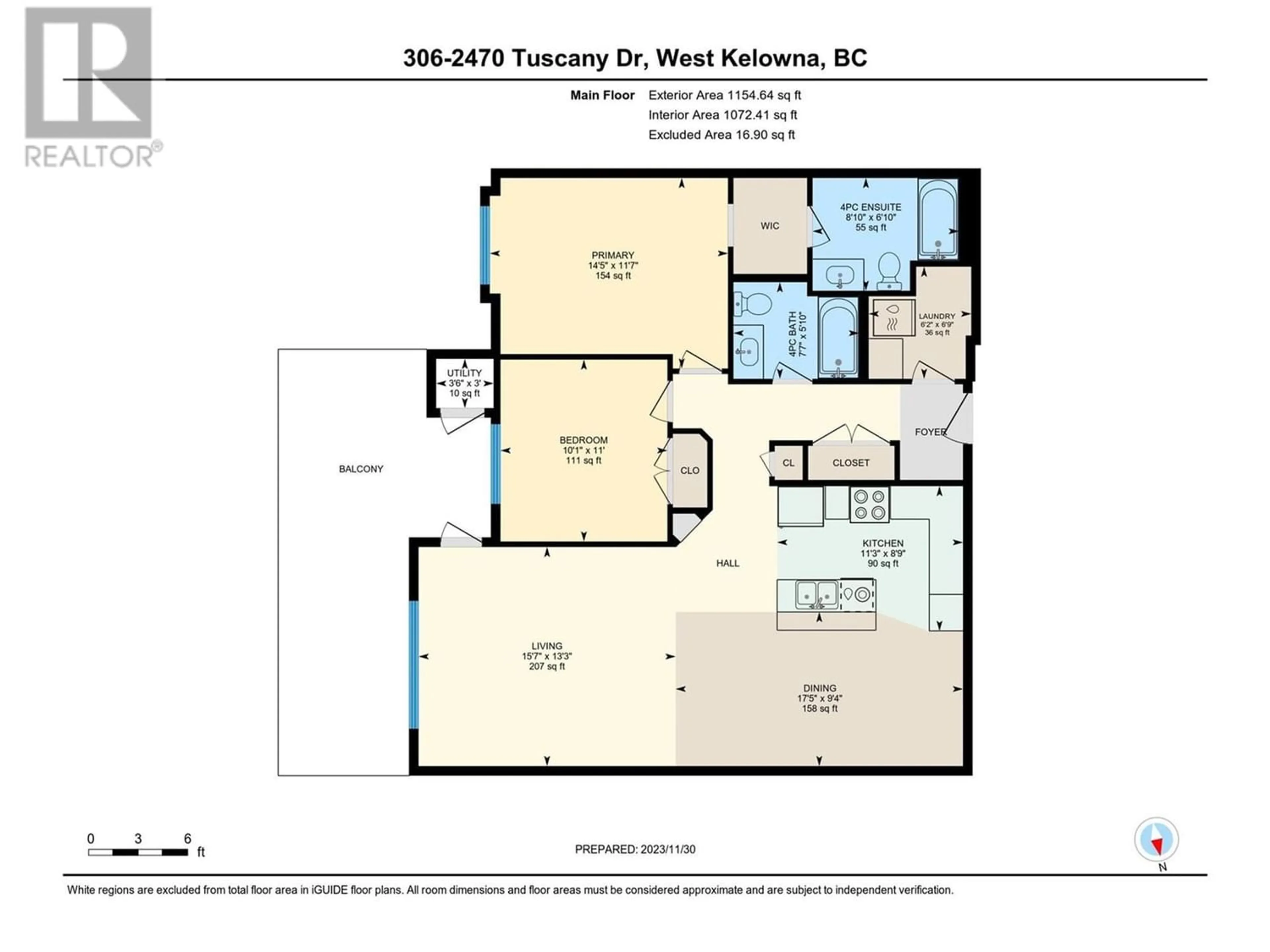 Floor plan for 2470 Tuscany Drive Unit# 306, West Kelowna British Columbia V4T3G8