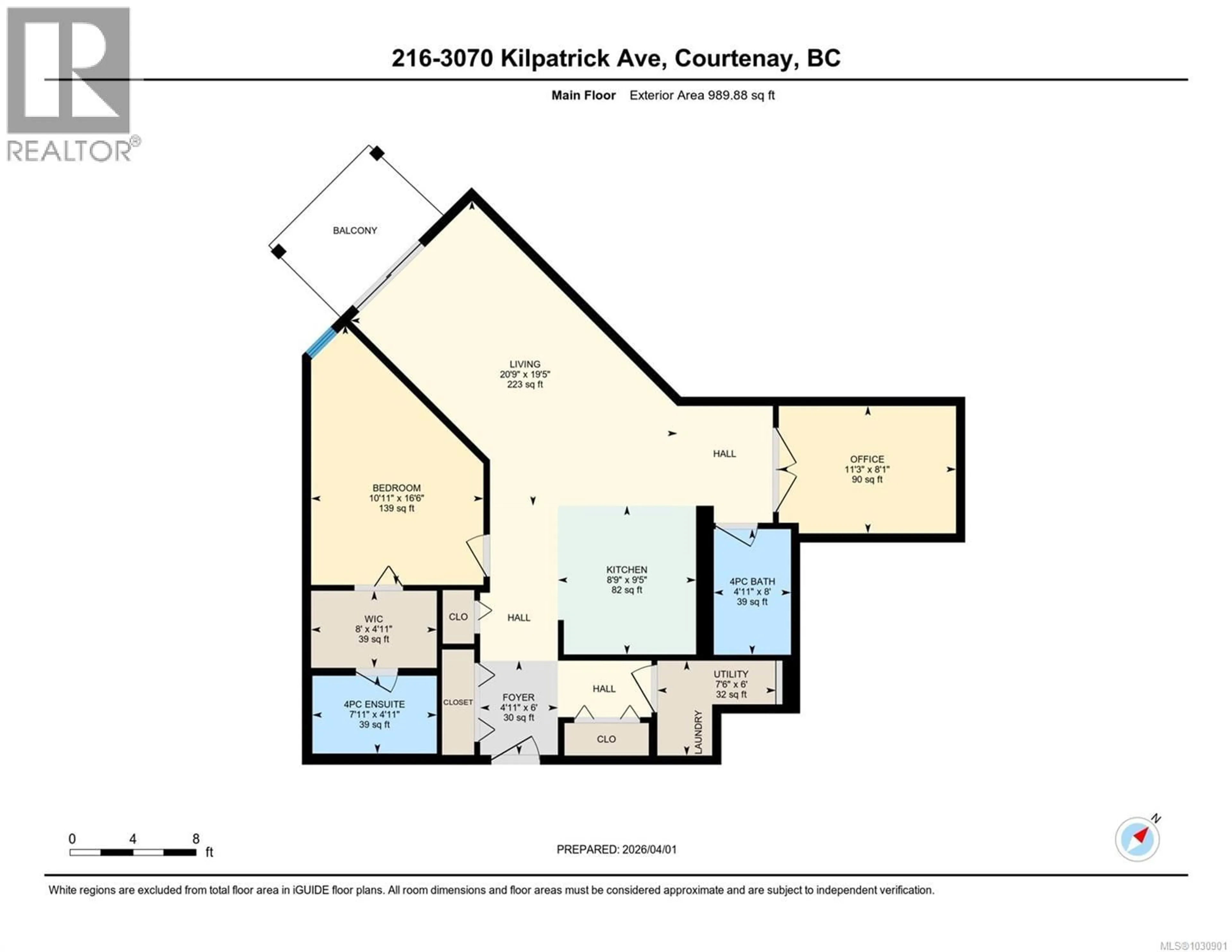 Floor plan for 216 - 3070 KILPATRICK AVENUE, Courtenay British Columbia V9N0G7