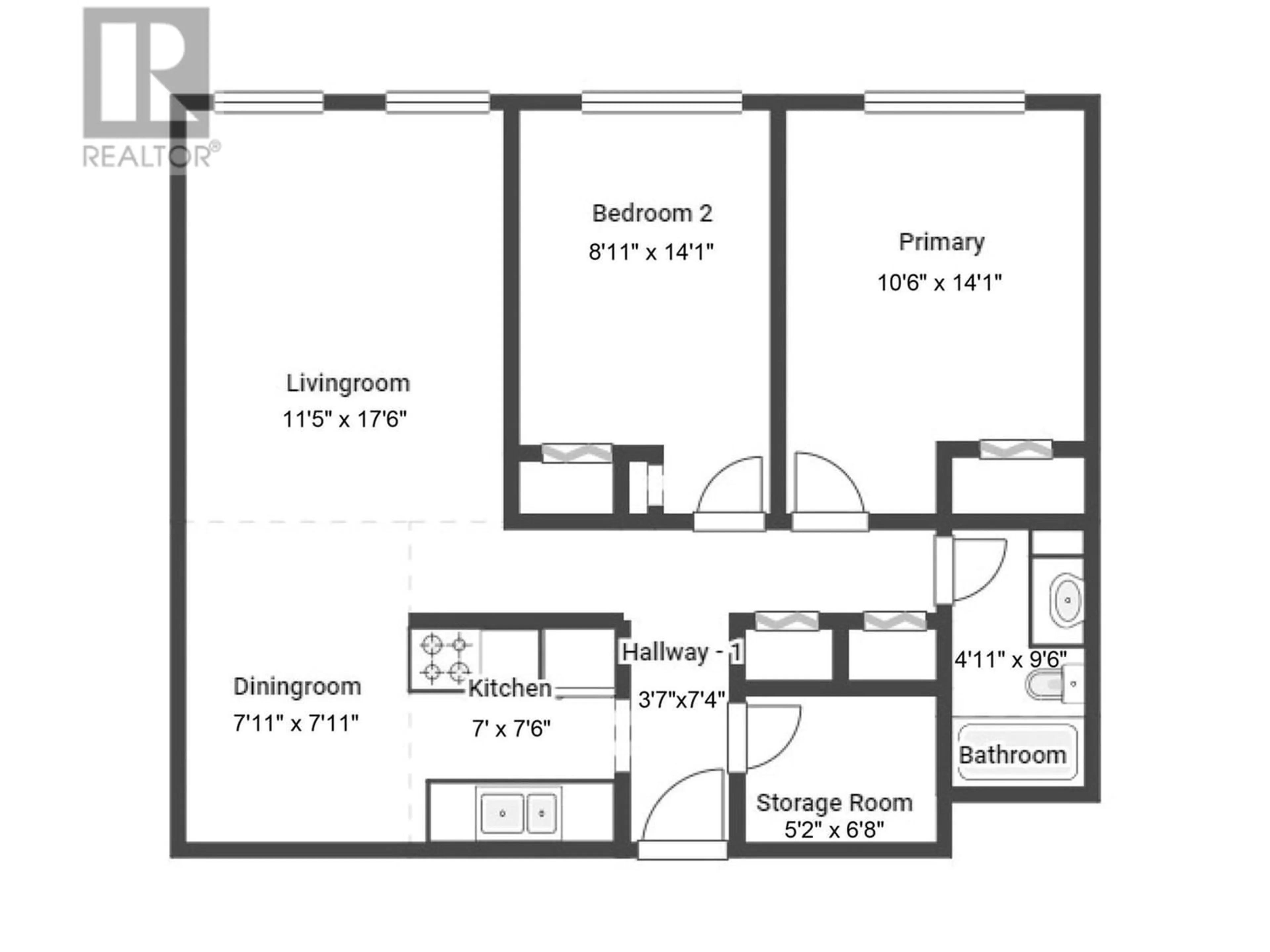 Floor plan for 3700 28A Street Unit# 109, Vernon British Columbia V1T9K6