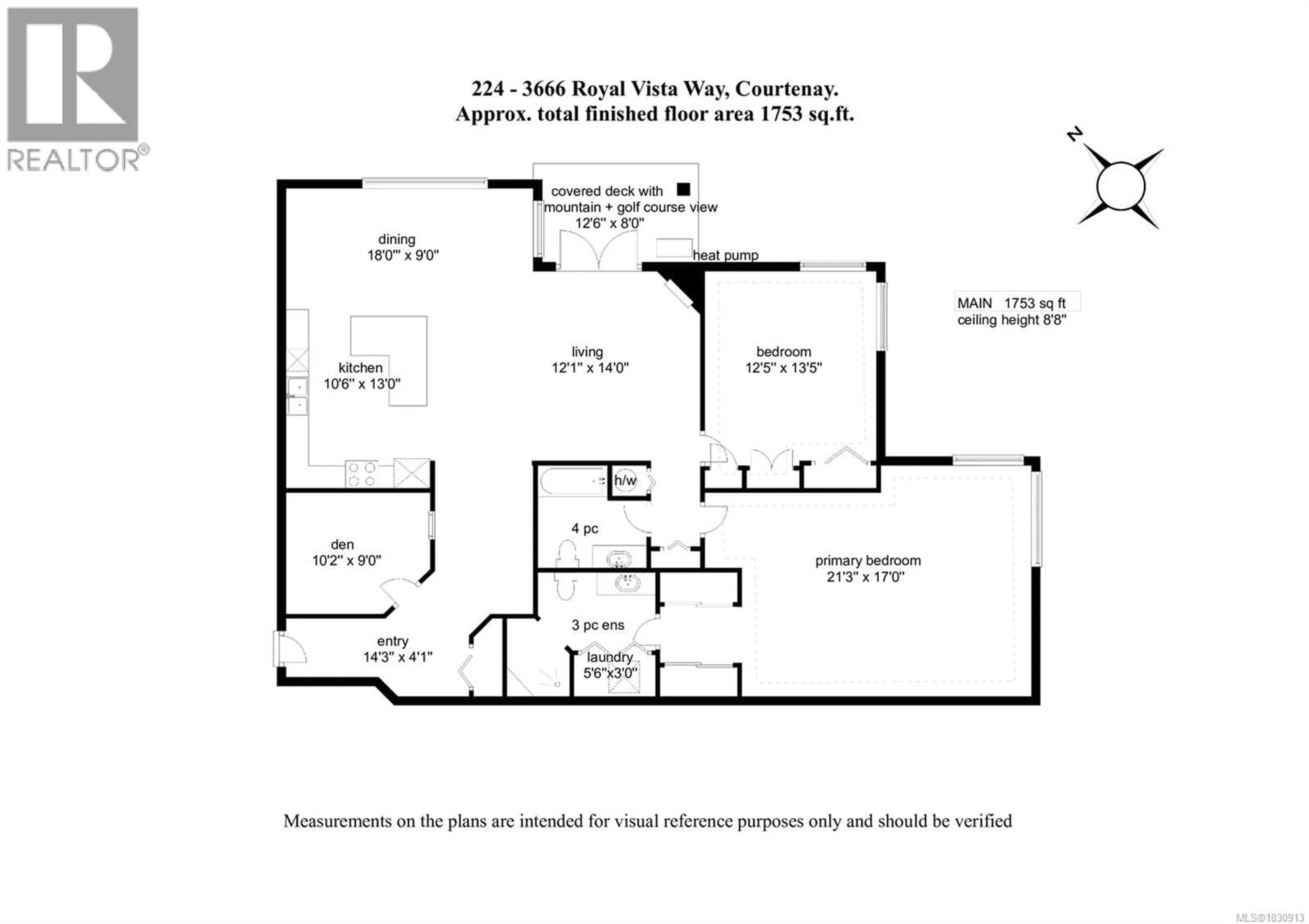 Floor plan for 224 - 3666 ROYAL VISTA WAY, Courtenay British Columbia V9N9X8
