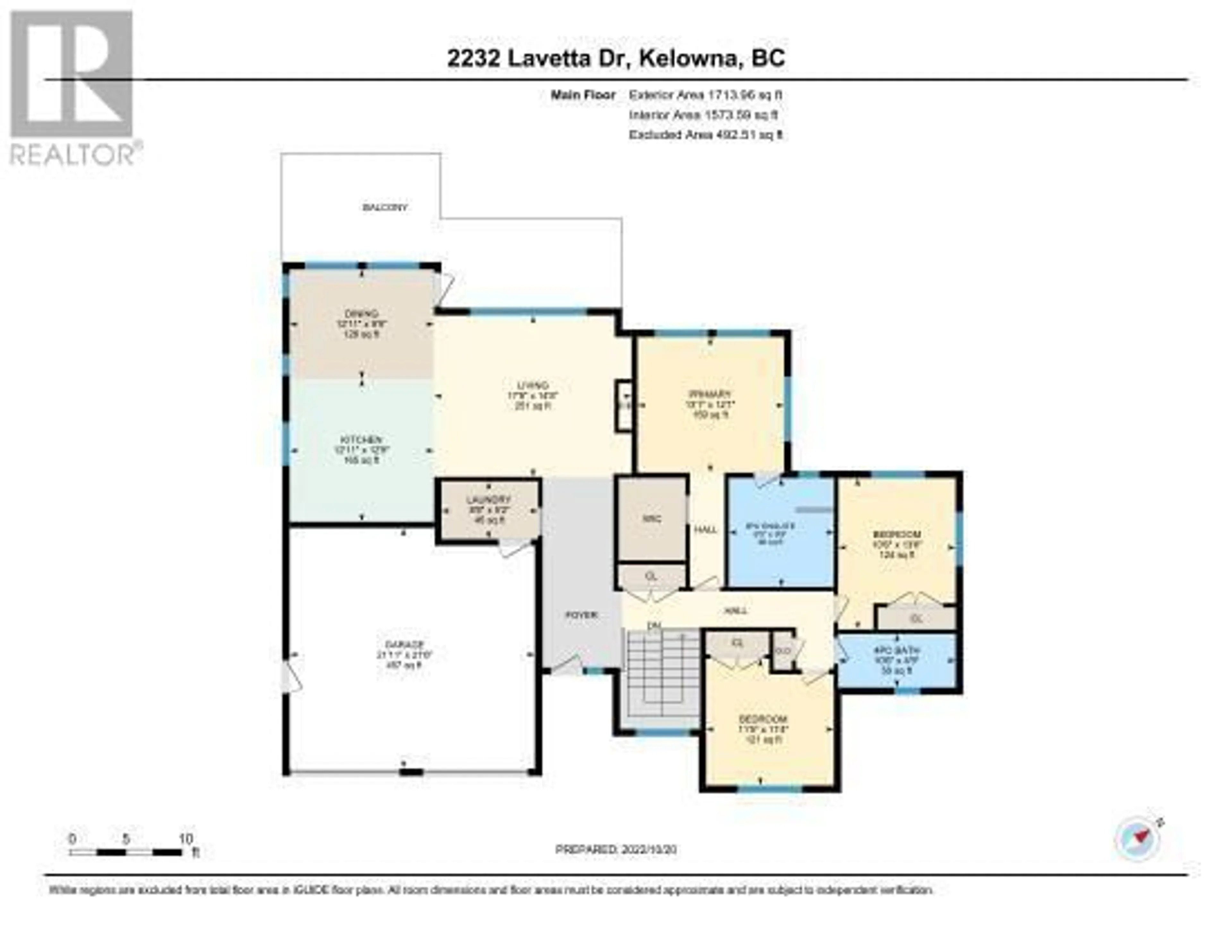 Floor plan for 2232 Lavetta Drive, Kelowna British Columbia V1P1R3