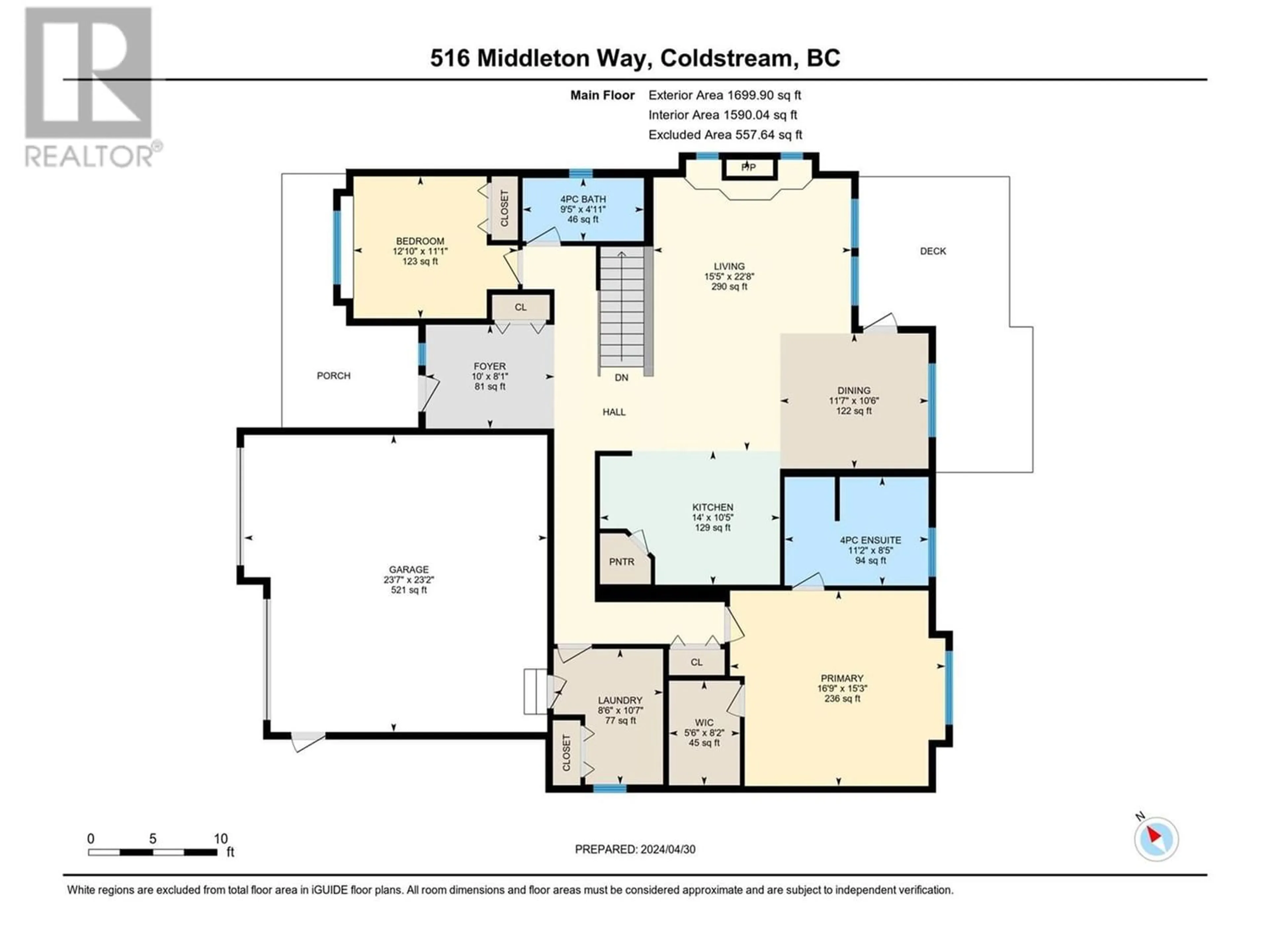 Floor plan for 516 Middleton Way, Coldstream British Columbia V1T3Z8