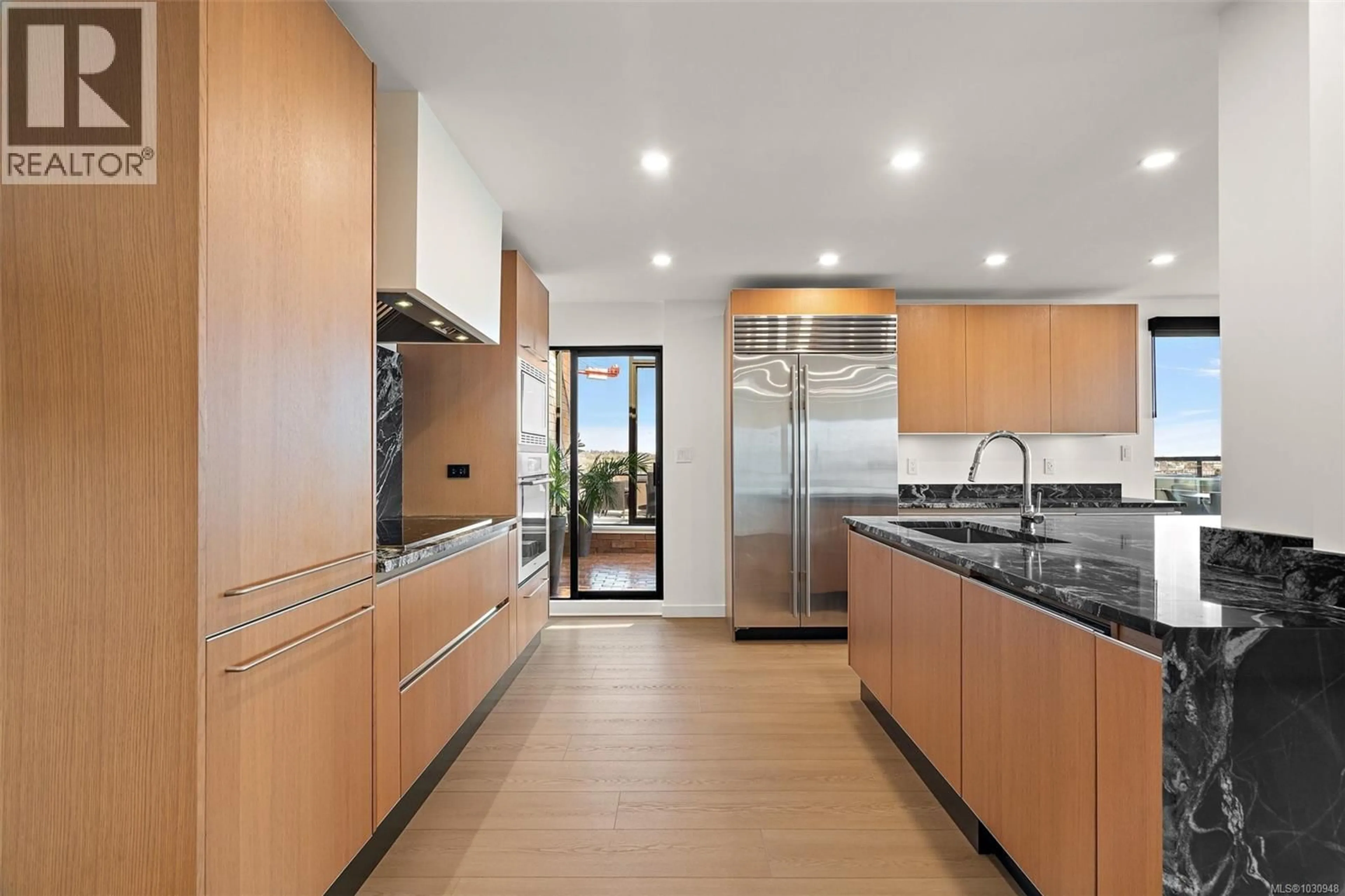 Contemporary kitchen, ceramic/tile floor for PH1 - 103 GORGE ROAD EAST, Victoria British Columbia V9A6Z2