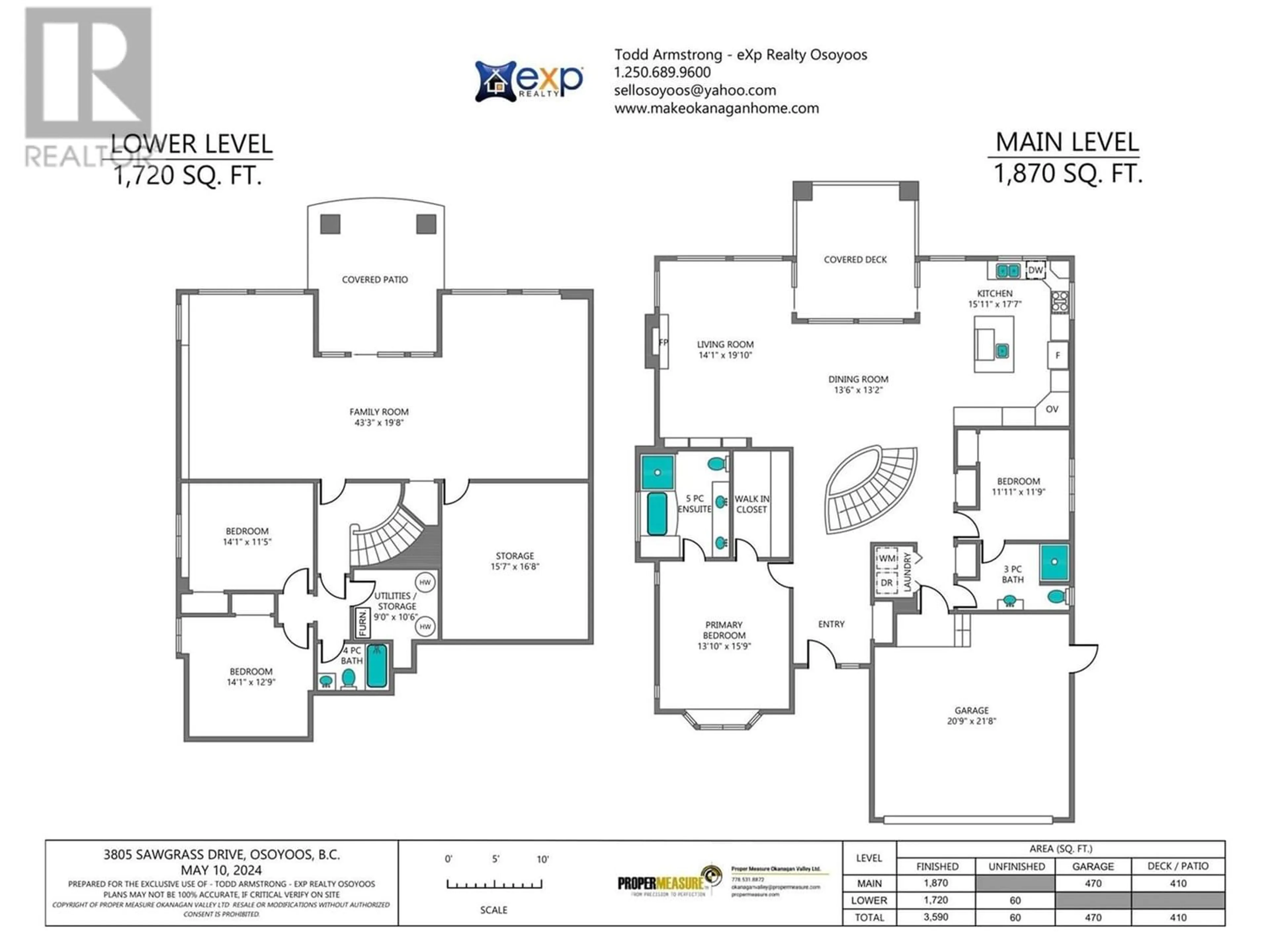 Floor plan for 3805 Sawgrass Drive, Osoyoos British Columbia V0H1V4