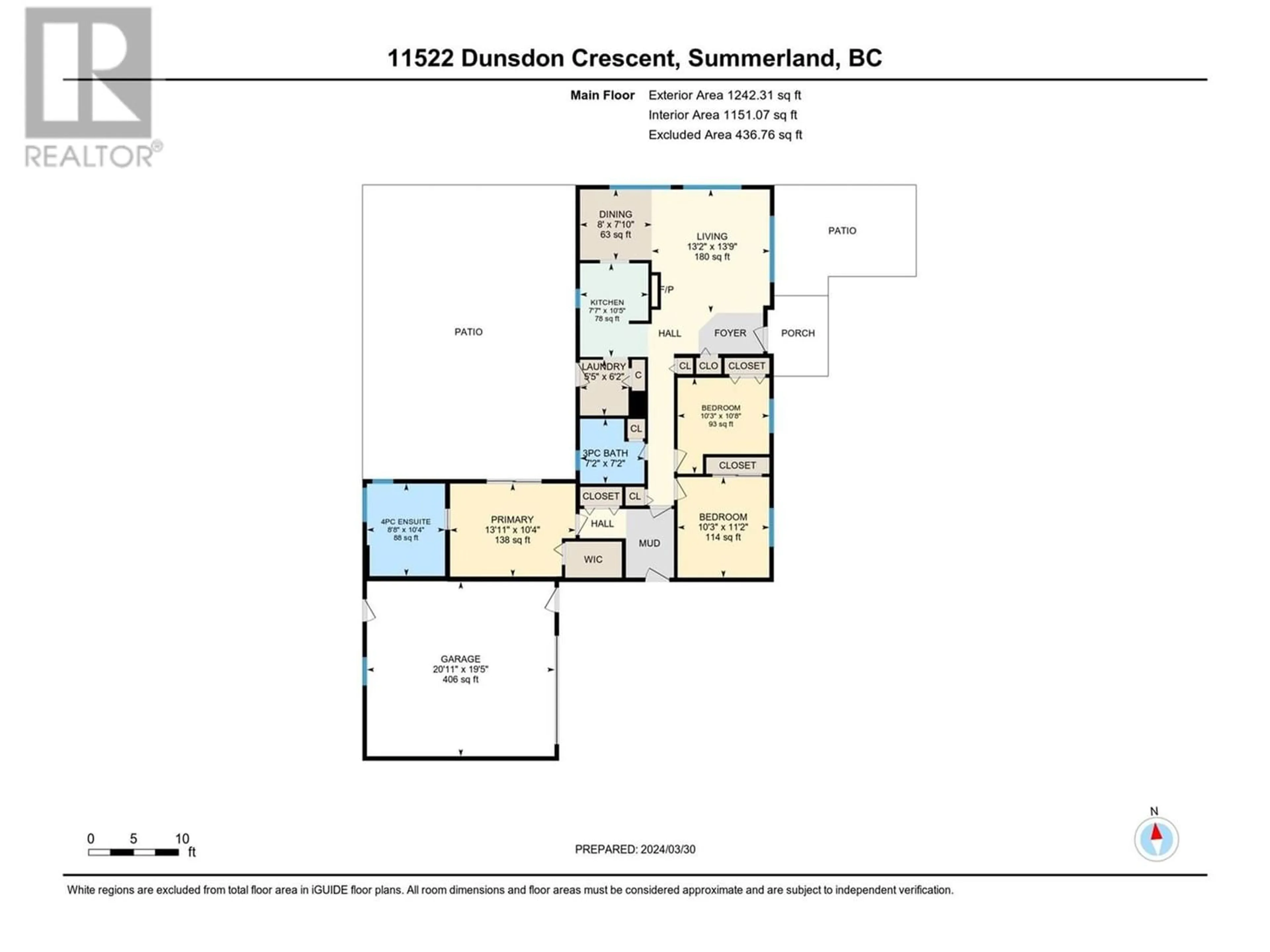 Floor plan for 11522 Dunsdon Crescent, Summerland British Columbia V0H1Z0