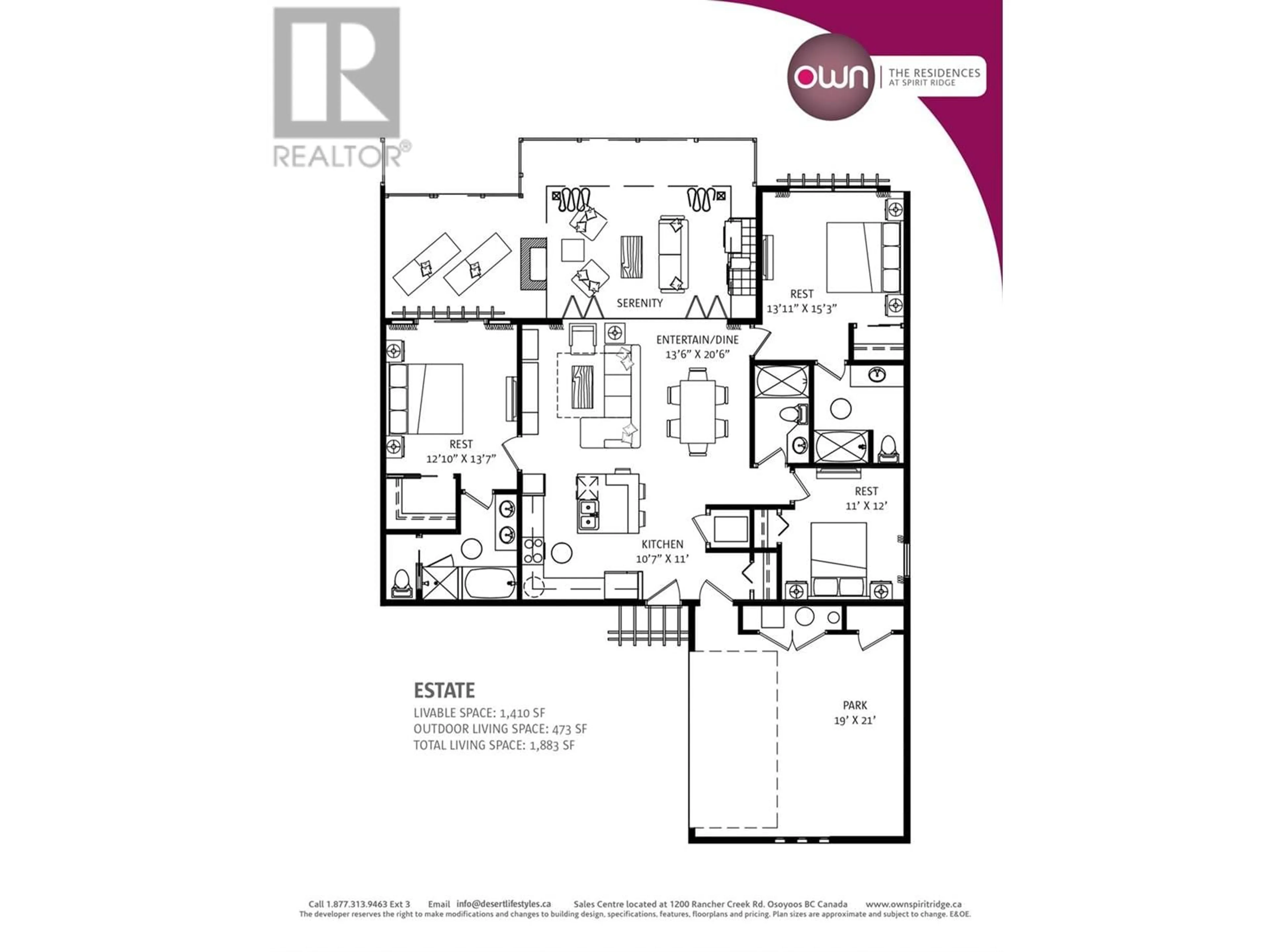 Floor plan for 2000 Valleyview Drive Unit# 6, Osoyoos British Columbia V0H1V6