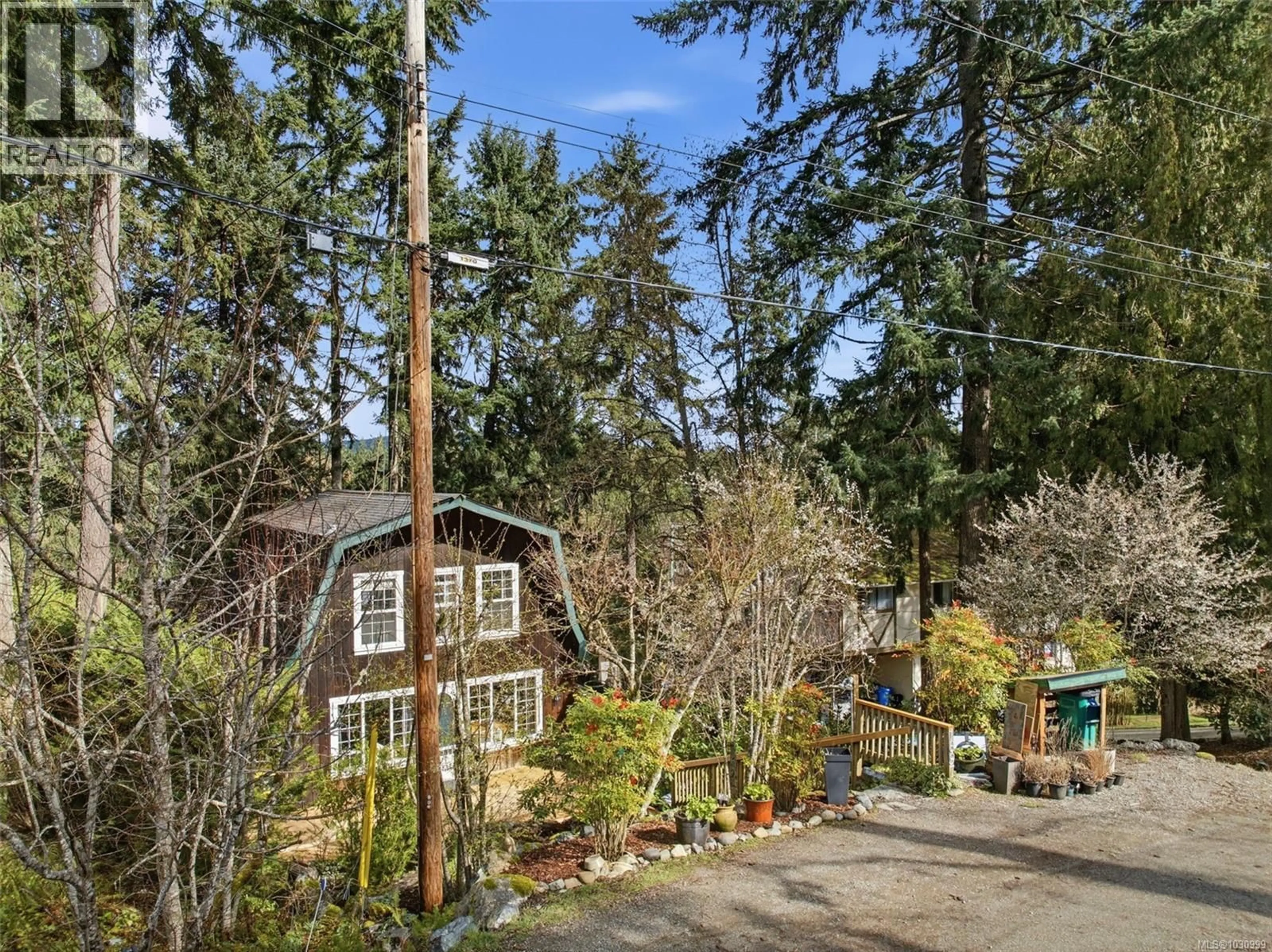 A pic from outside/outdoor area/front of a property/back of a property/a pic from drone, forest/trees view for 1697 LA GORDA PLACE, Shawnigan Lake British Columbia V0R2W0