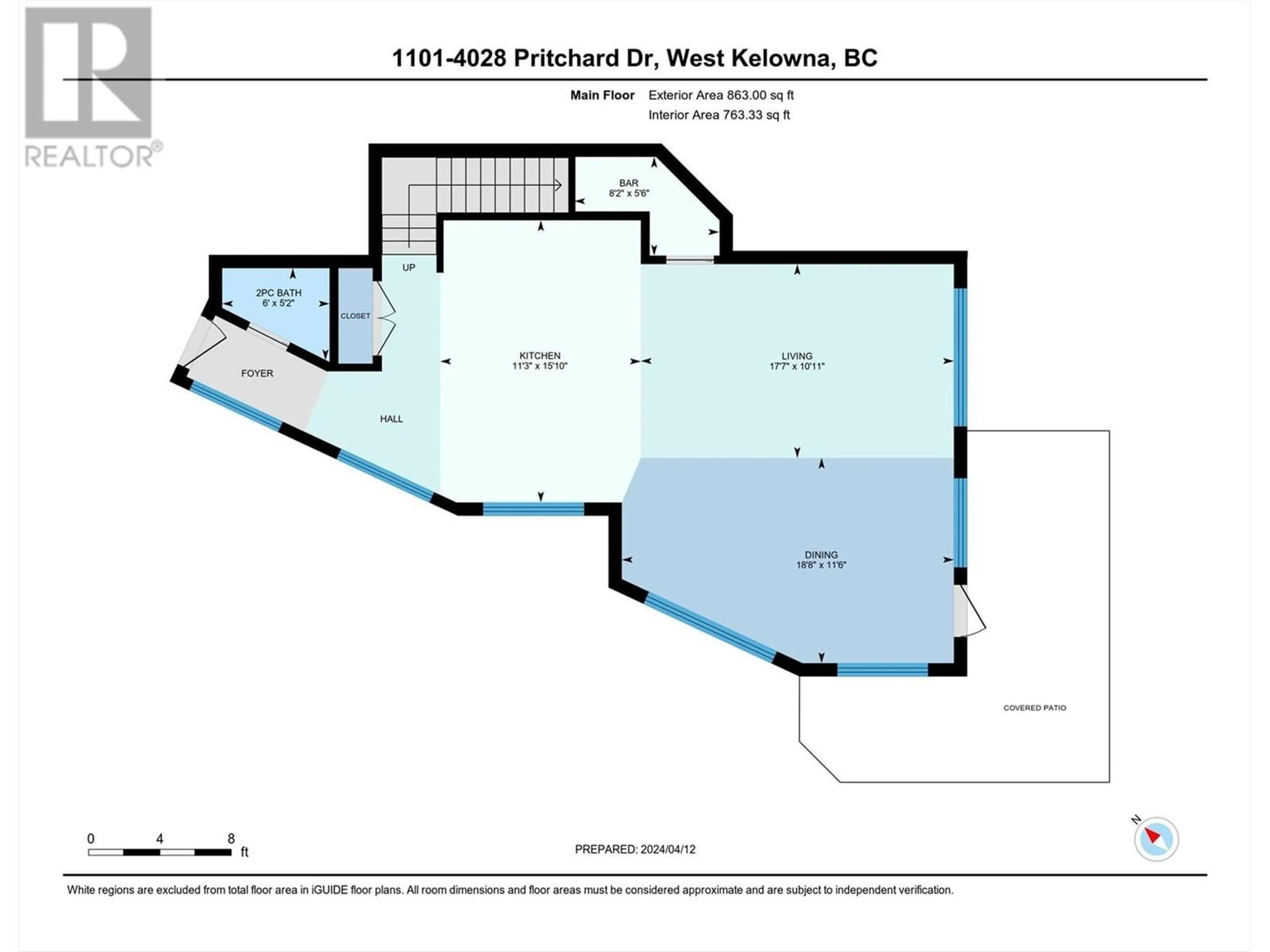 Floor plan for 4014 Pritchard Drive Unit# 1101, West Kelowna British Columbia V4T3E4