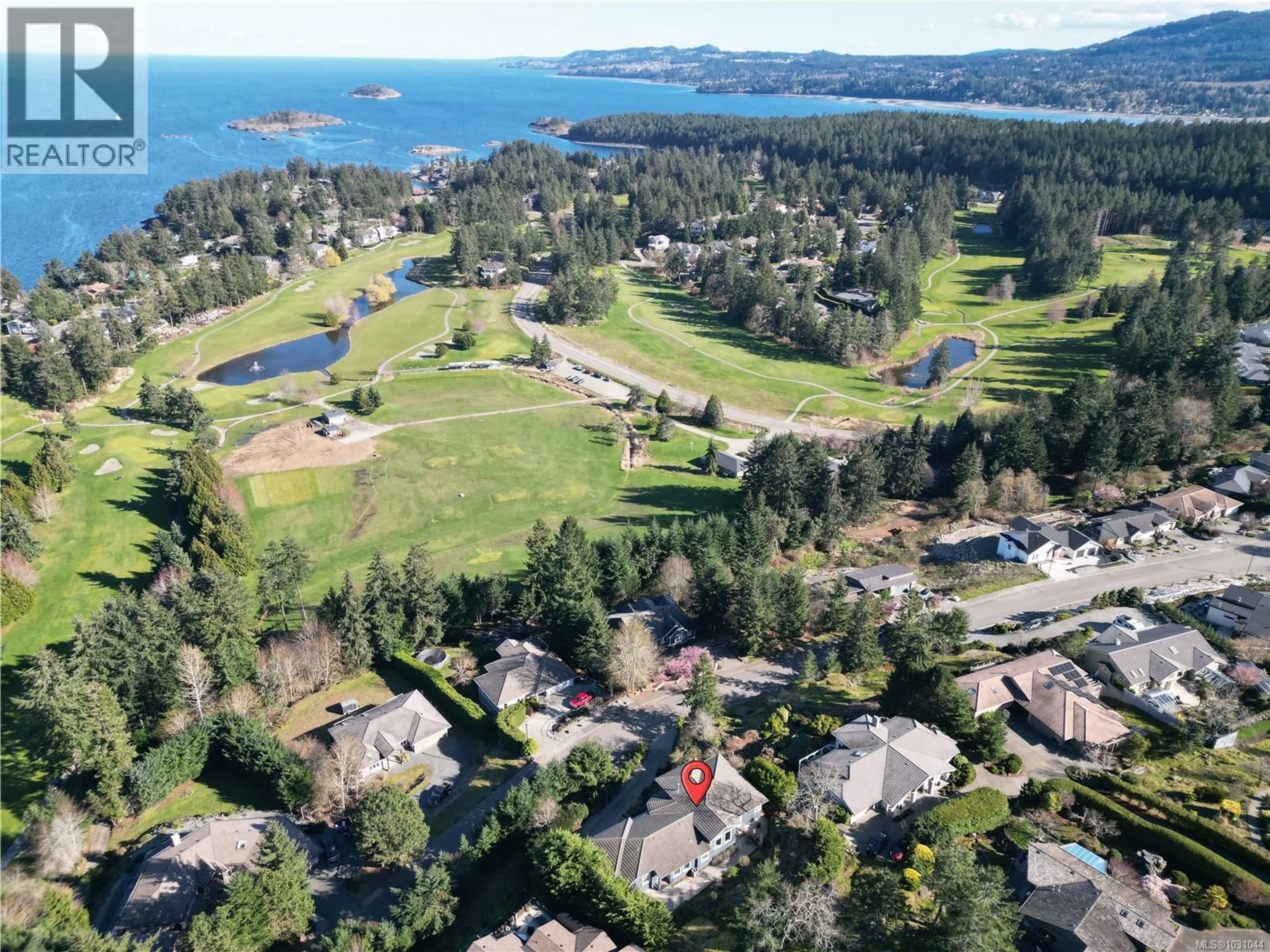 A pic from outside/outdoor area/front of a property/back of a property/a pic from drone, water/lake/river/ocean view for 3554 COLLINGWOOD DRIVE, Nanoose Bay British Columbia V9P9G4