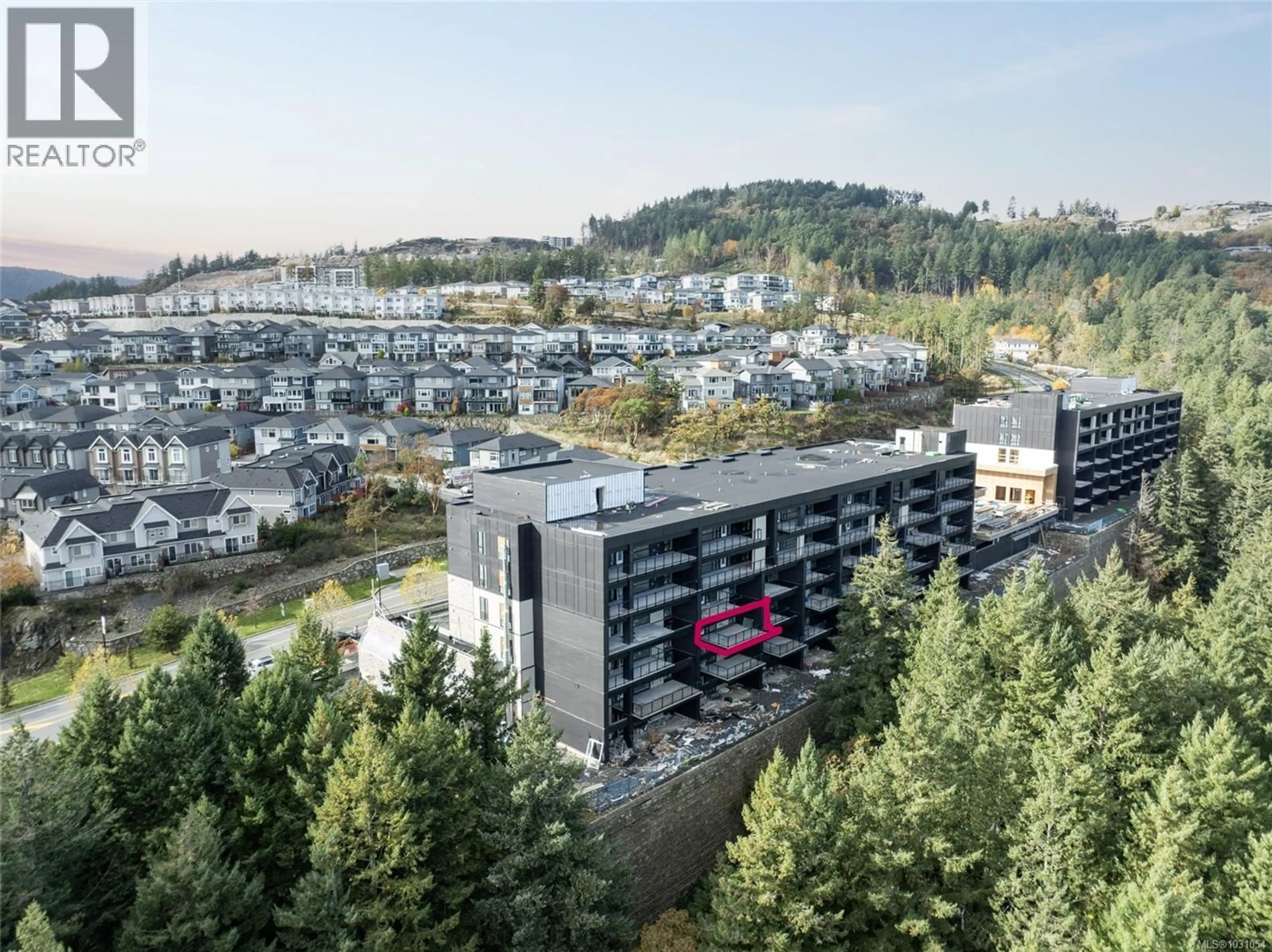 A pic from outside/outdoor area/front of a property/back of a property/a pic from drone, city buildings view from balcony for 314 - 2341 BEAR MOUNTAIN PARKWAY, Langford British Columbia V9B6V1