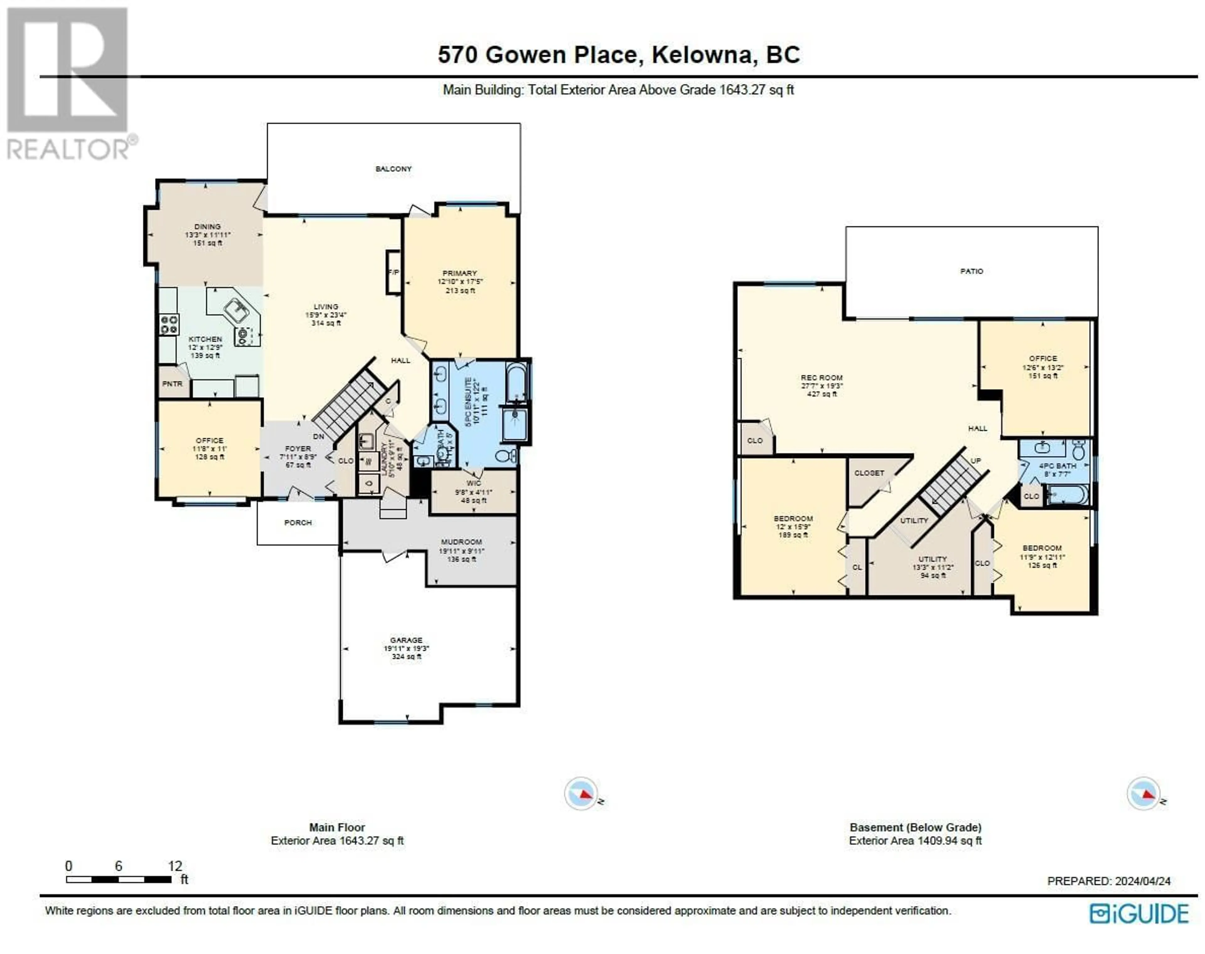 Floor plan for 570 Gowen Place, Kelowna British Columbia V1W5B4