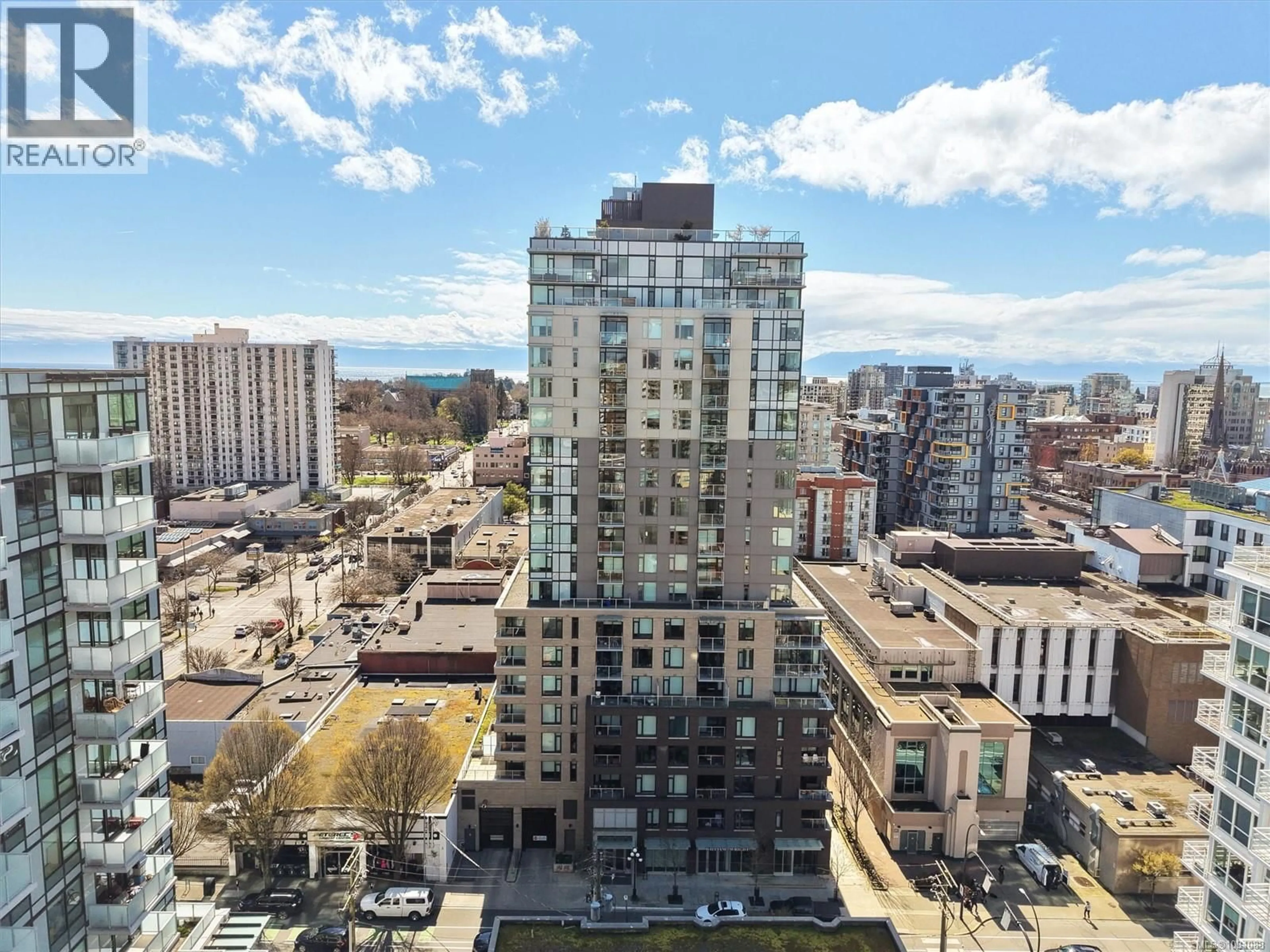 A pic from outside/outdoor area/front of a property/back of a property/a pic from drone, city buildings view from balcony for 401 - 845 JOHNSON STREET, Victoria British Columbia V8W0G3