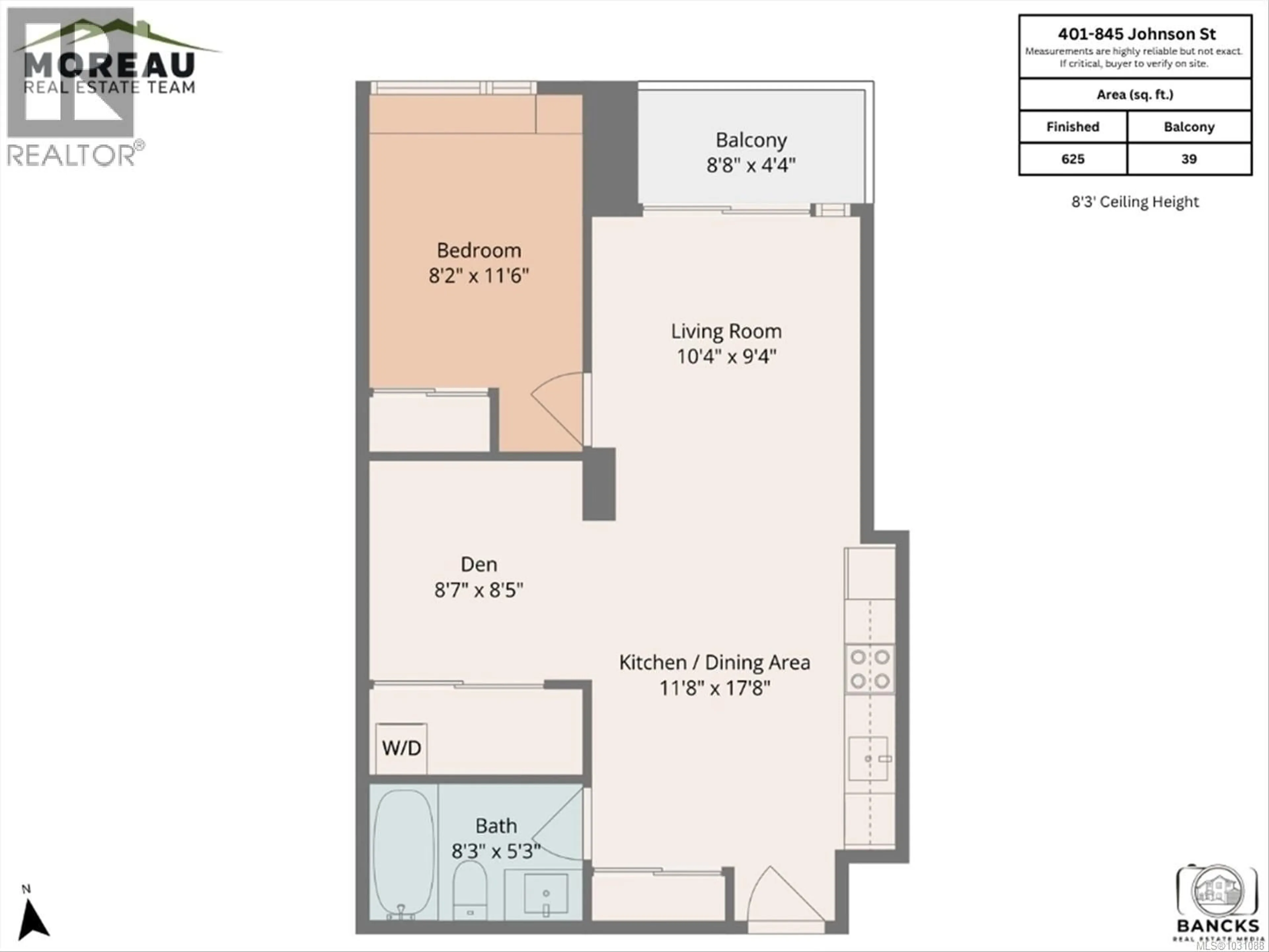 Floor plan for 401 - 845 JOHNSON STREET, Victoria British Columbia V8W0G3