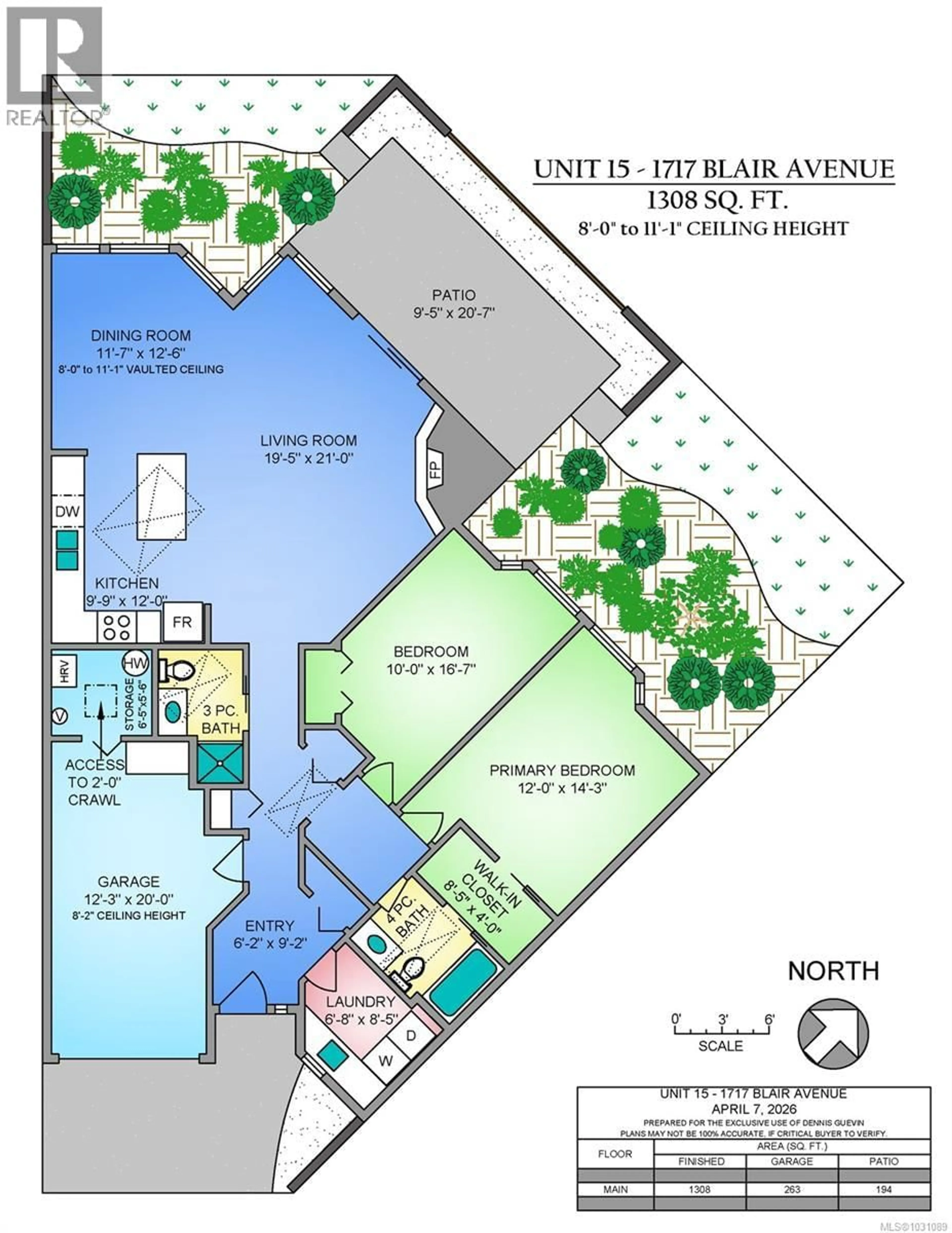 Floor plan for 15 - 1717 BLAIR AVENUE, Saanich British Columbia V8N6G6