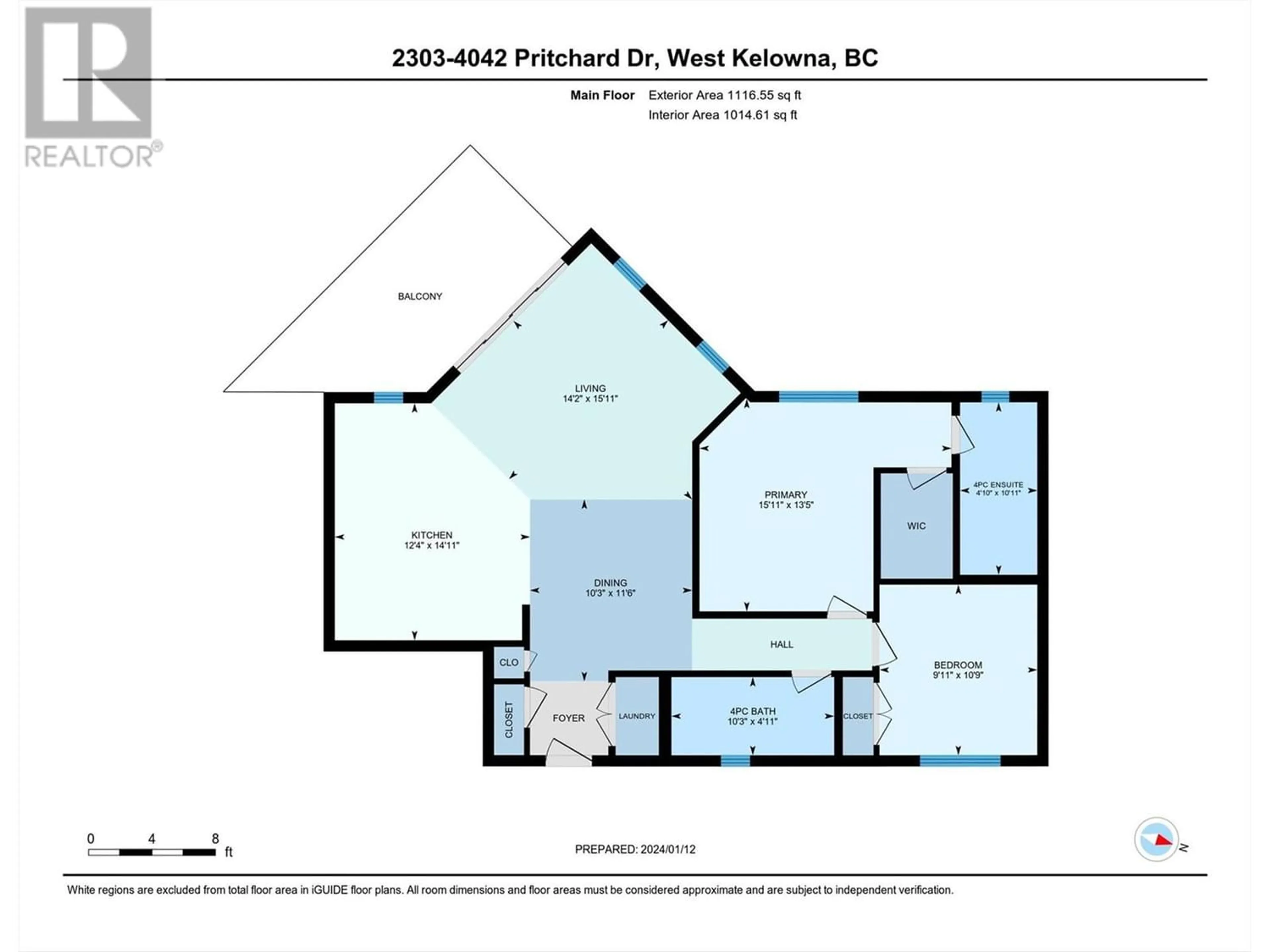 Floor plan for 4042 Pritchard Drive NE Unit# 2303, West Kelowna British Columbia V4T3E4