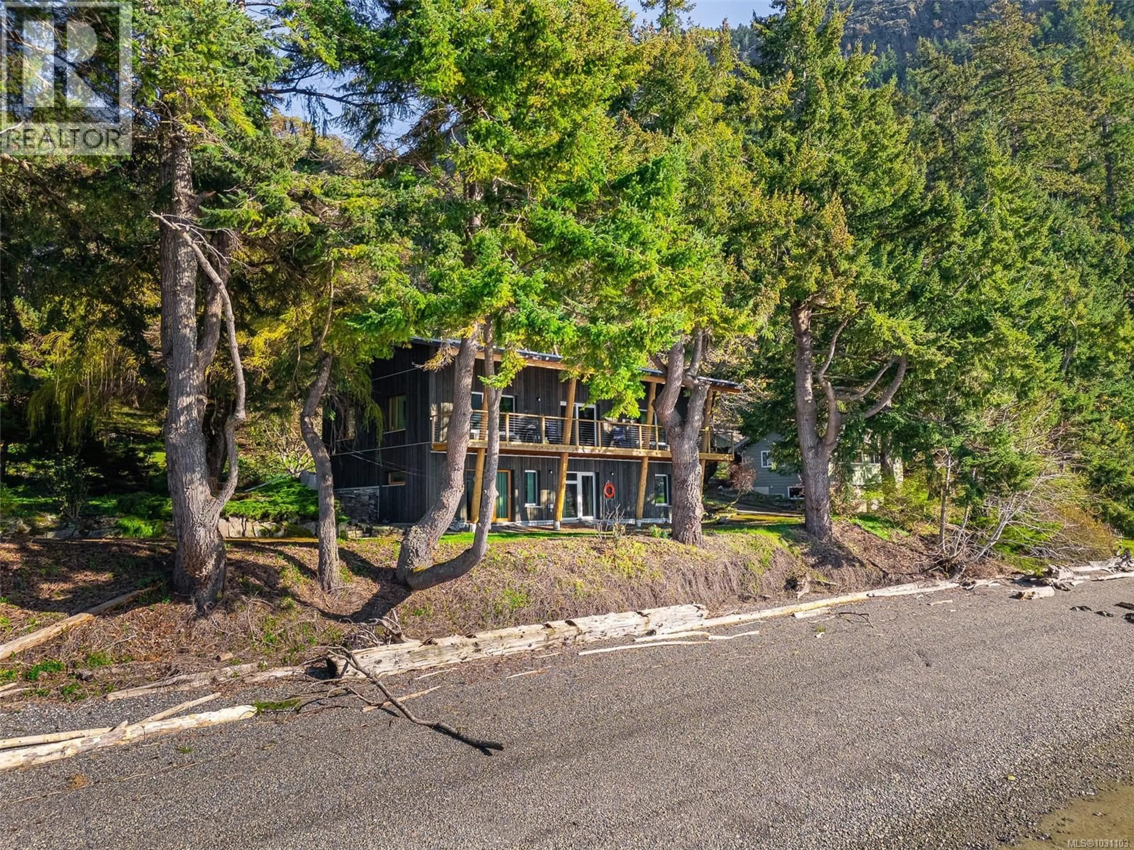 A pic from outside/outdoor area/front of a property/back of a property/a pic from drone, forest/trees view for 5353 GORE LANGTON ROAD, Cowichan Bay British Columbia V9L5T9