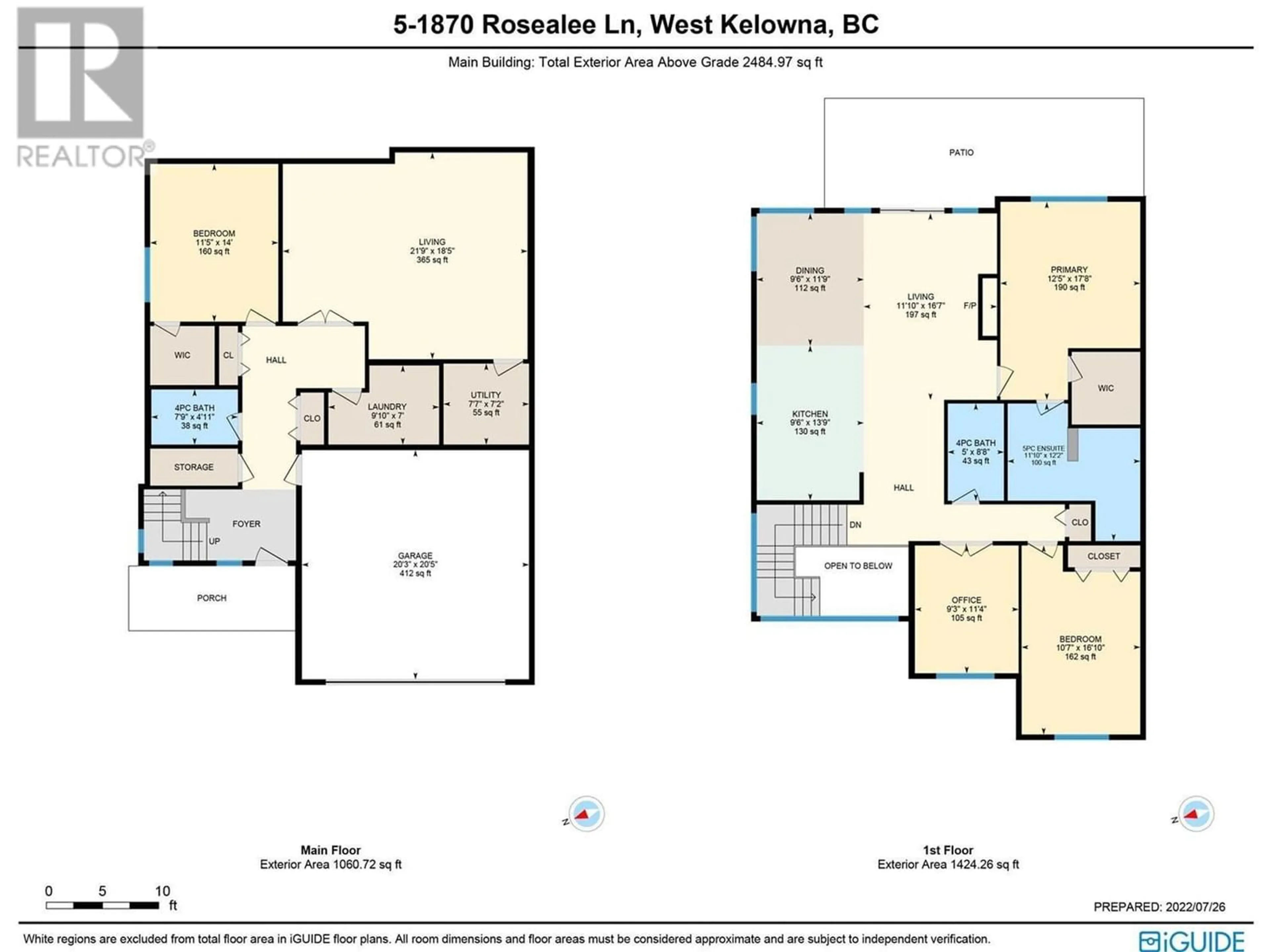 Floor plan for 1870 Rosealee Lane Unit# 5, West Kelowna British Columbia V1Z4E5