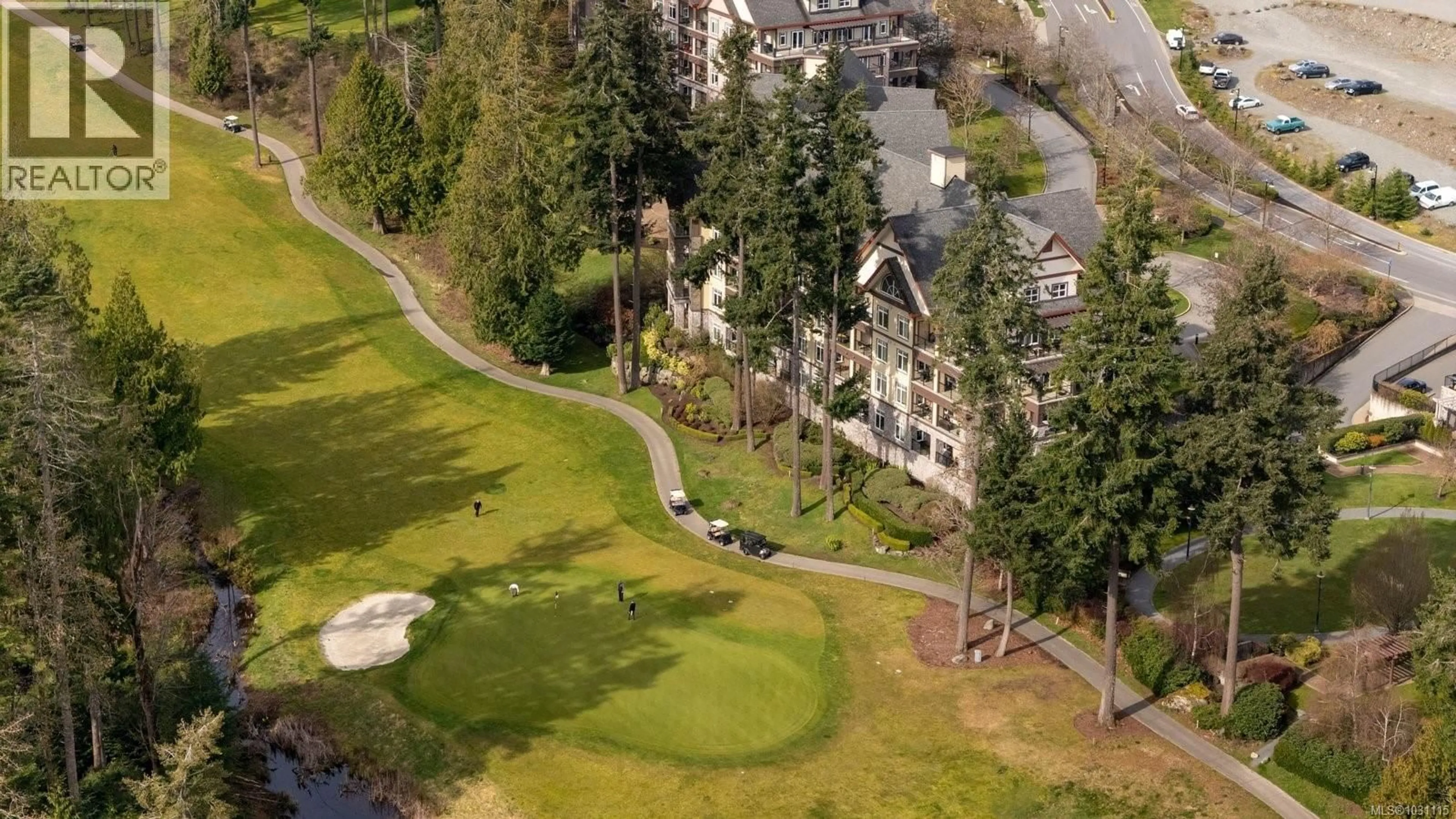 A pic from outside/outdoor area/front of a property/back of a property/a pic from drone, water/lake/river/ocean view for 301 - 1375 BEAR MOUNTAIN PARKWAY, Langford British Columbia V9B0C9