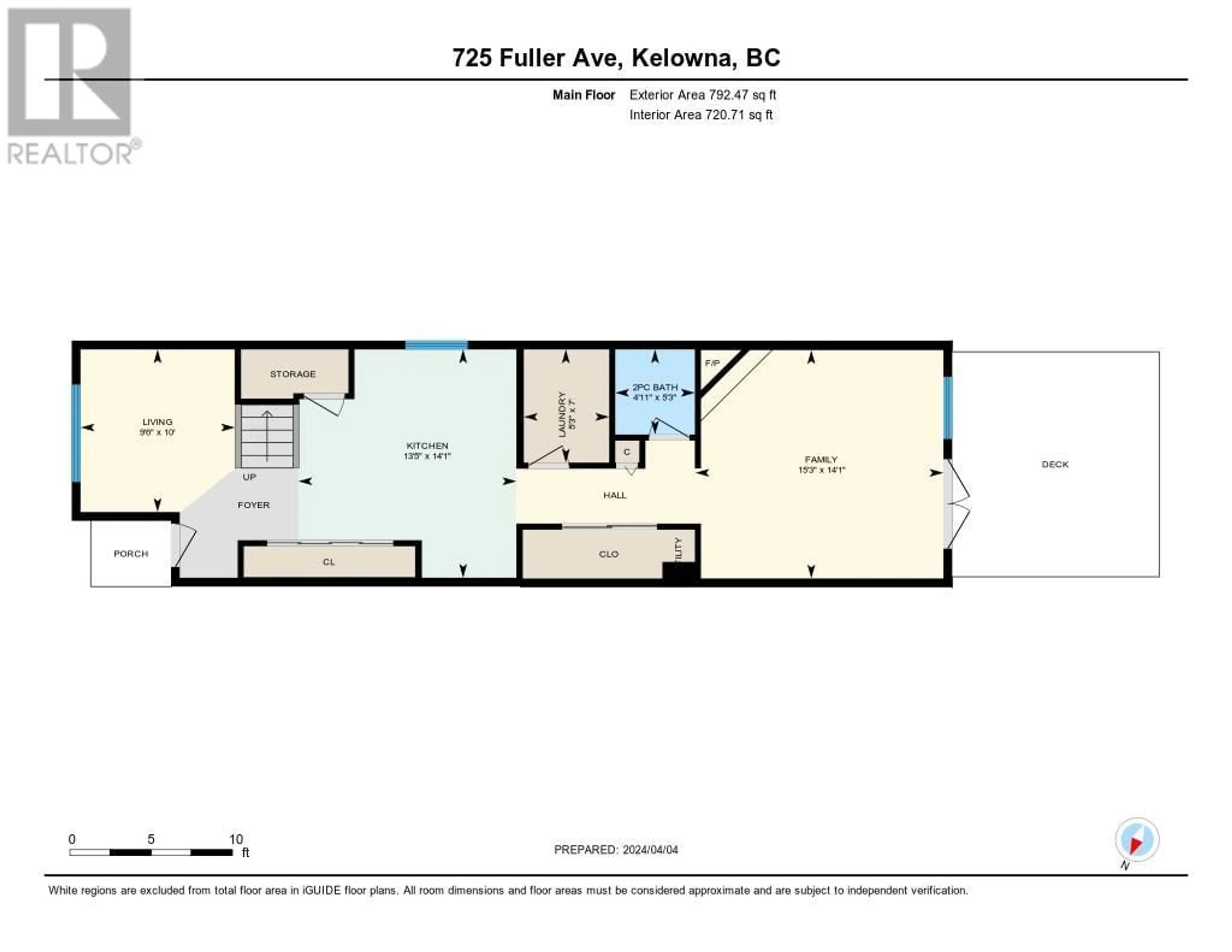 Floor plan for 725 Fuller Avenue, Kelowna British Columbia V1Y6X2