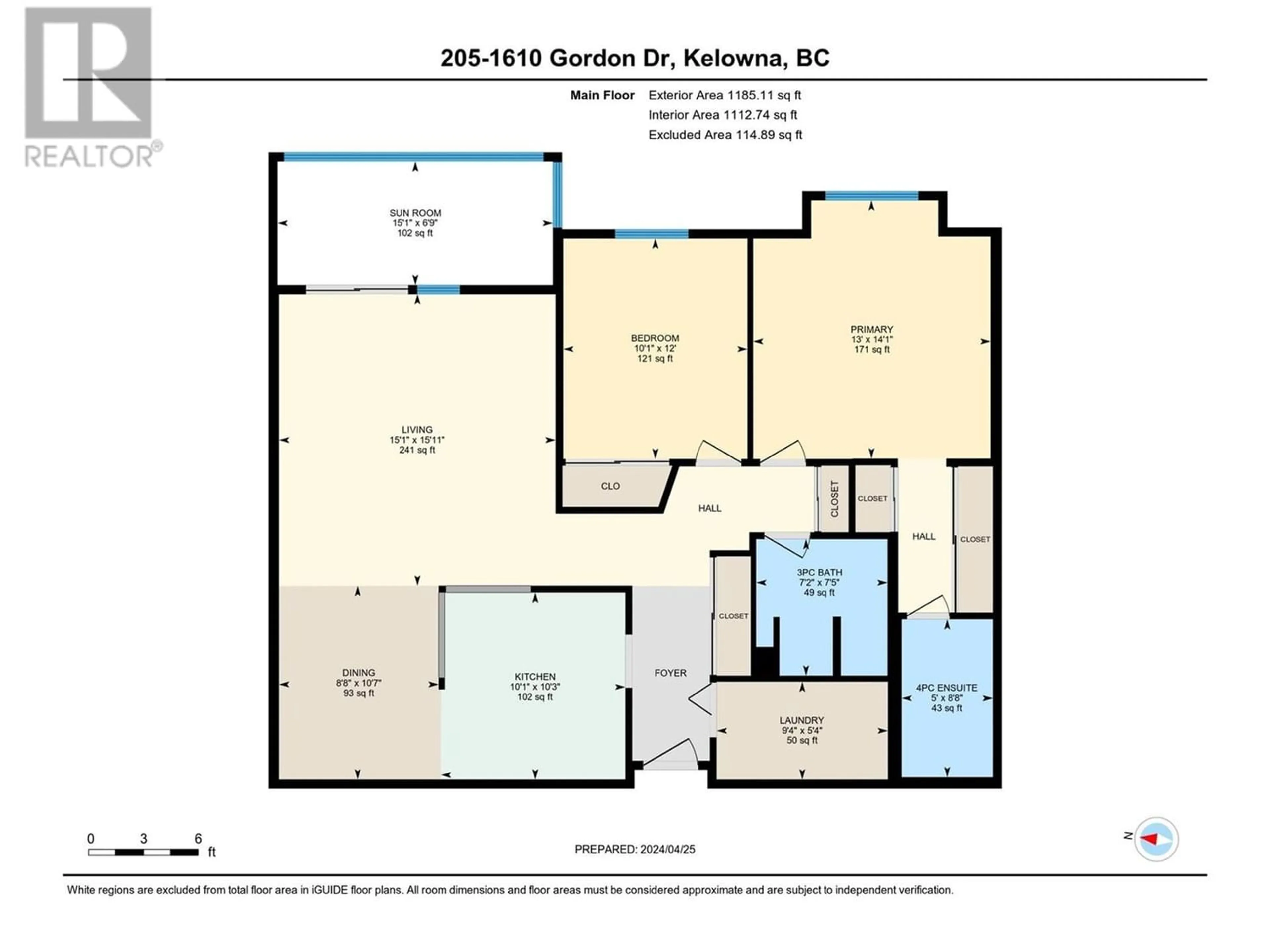 Floor plan for 1610 Gordon Drive Unit# 205, Kelowna British Columbia V1Y3G9
