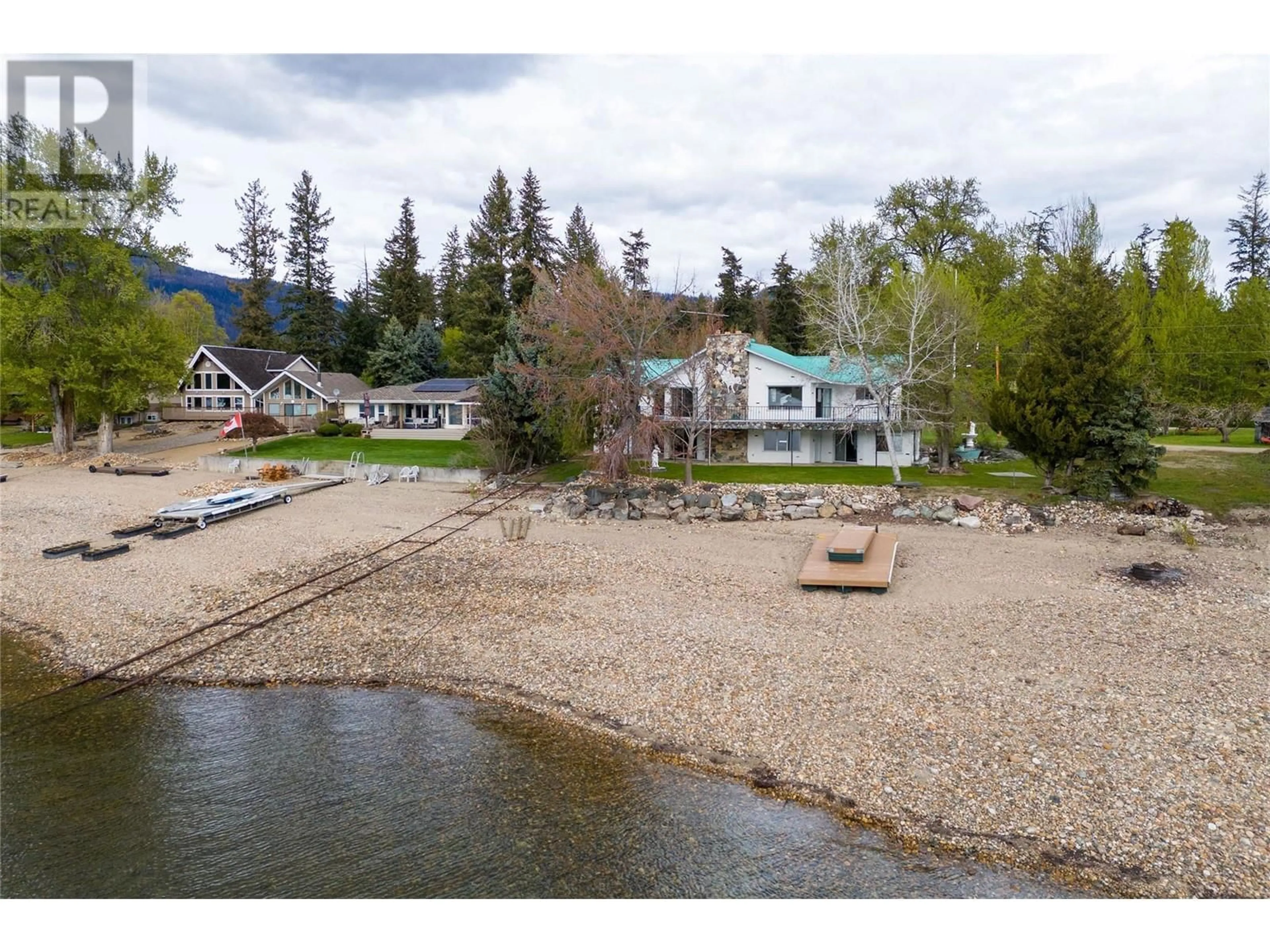 A pic from outside/outdoor area/front of a property/back of a property/a pic from drone, water/lake/river/ocean view for 3726 ZINCK ROAD, Scotch Creek British Columbia V0E1M5