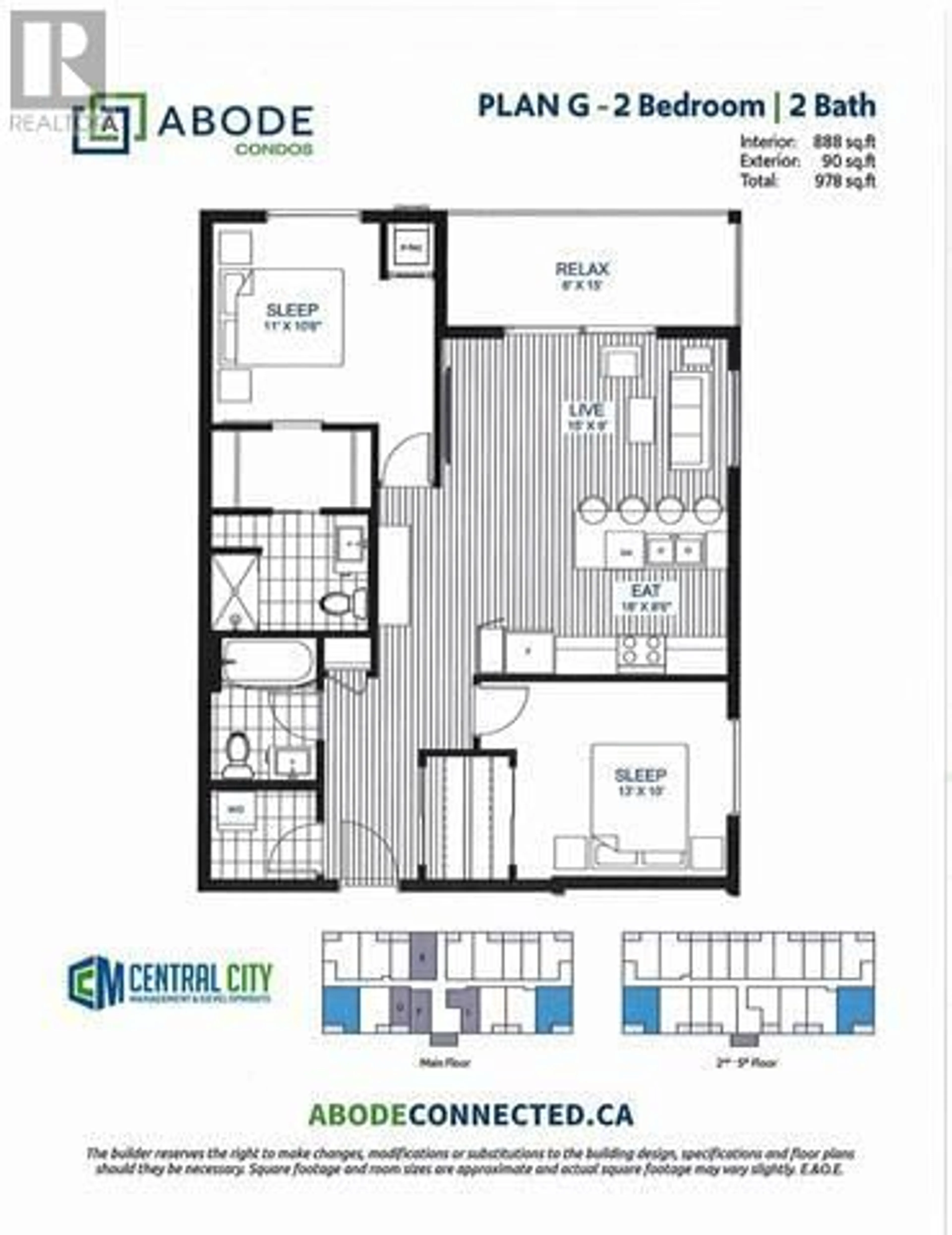 Floor plan for 2345 Butt Road Unit# 515, Westbank British Columbia V4T1N6