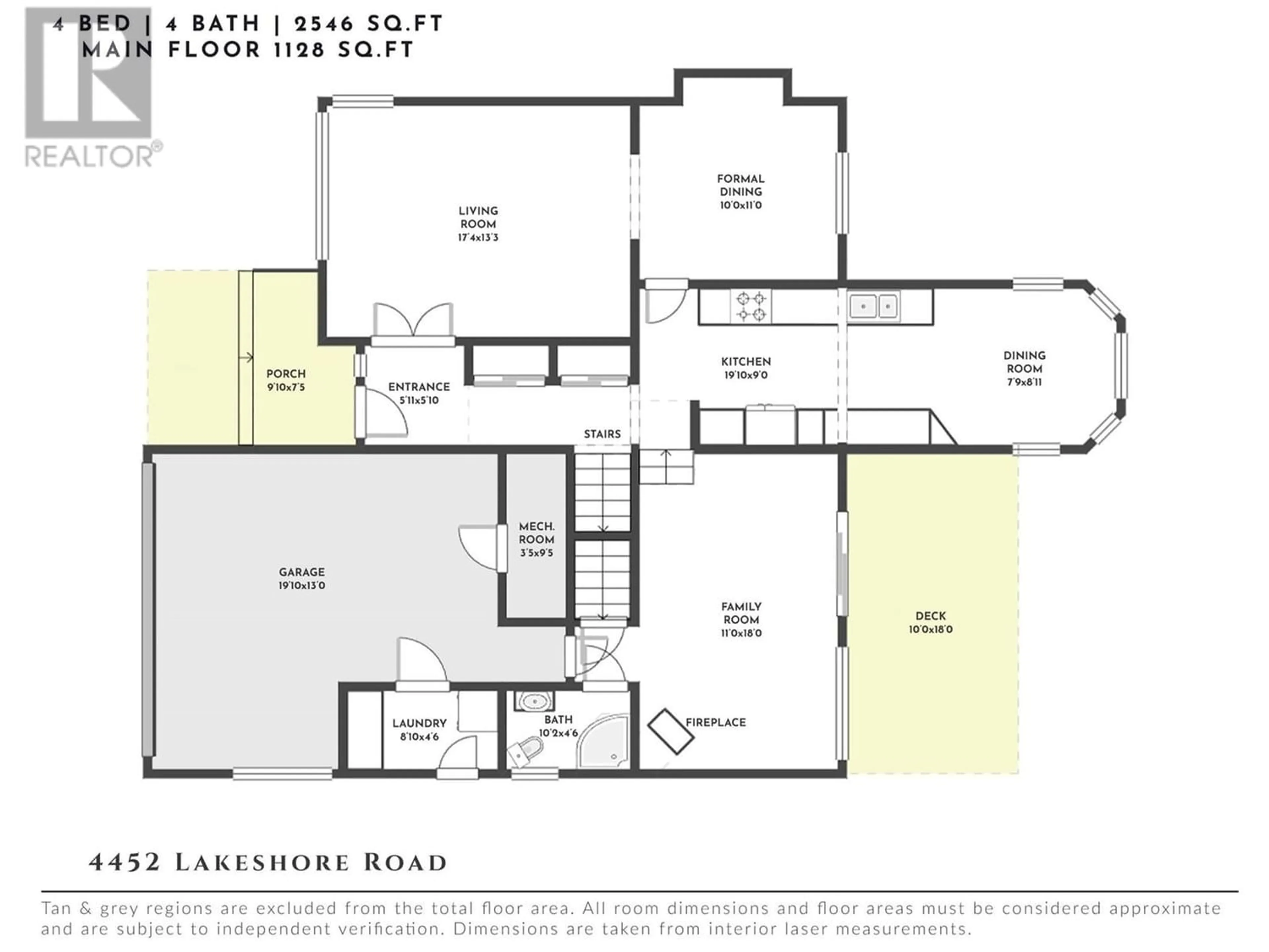 Floor plan for 4452 Lakeshore Road, Kelowna British Columbia V1W1W8